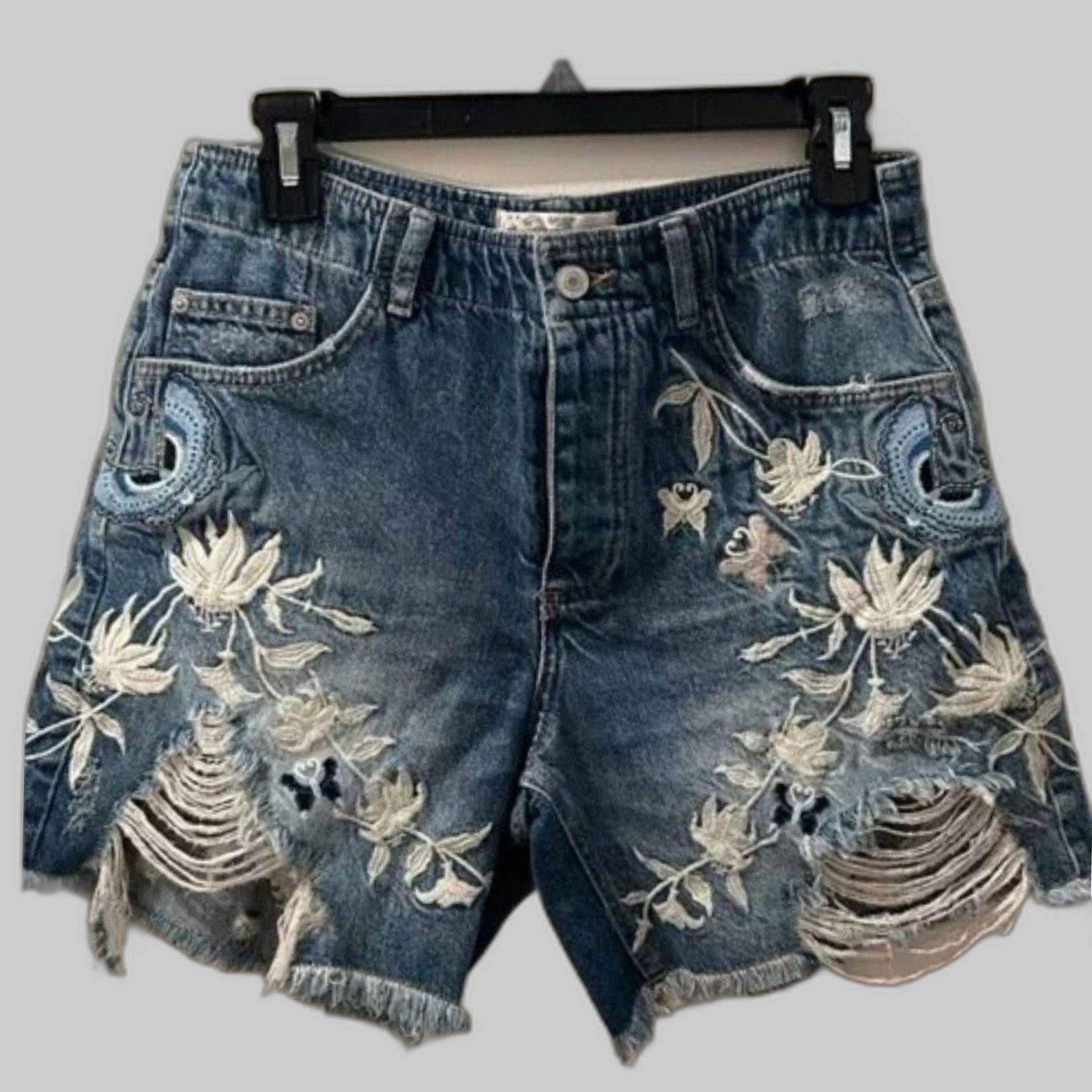Free People New FREE PEOPLE You're My Butterfly Embroidered Shorts 24 Size 24" / US 00 / IT 34 - 4 Thumbnail