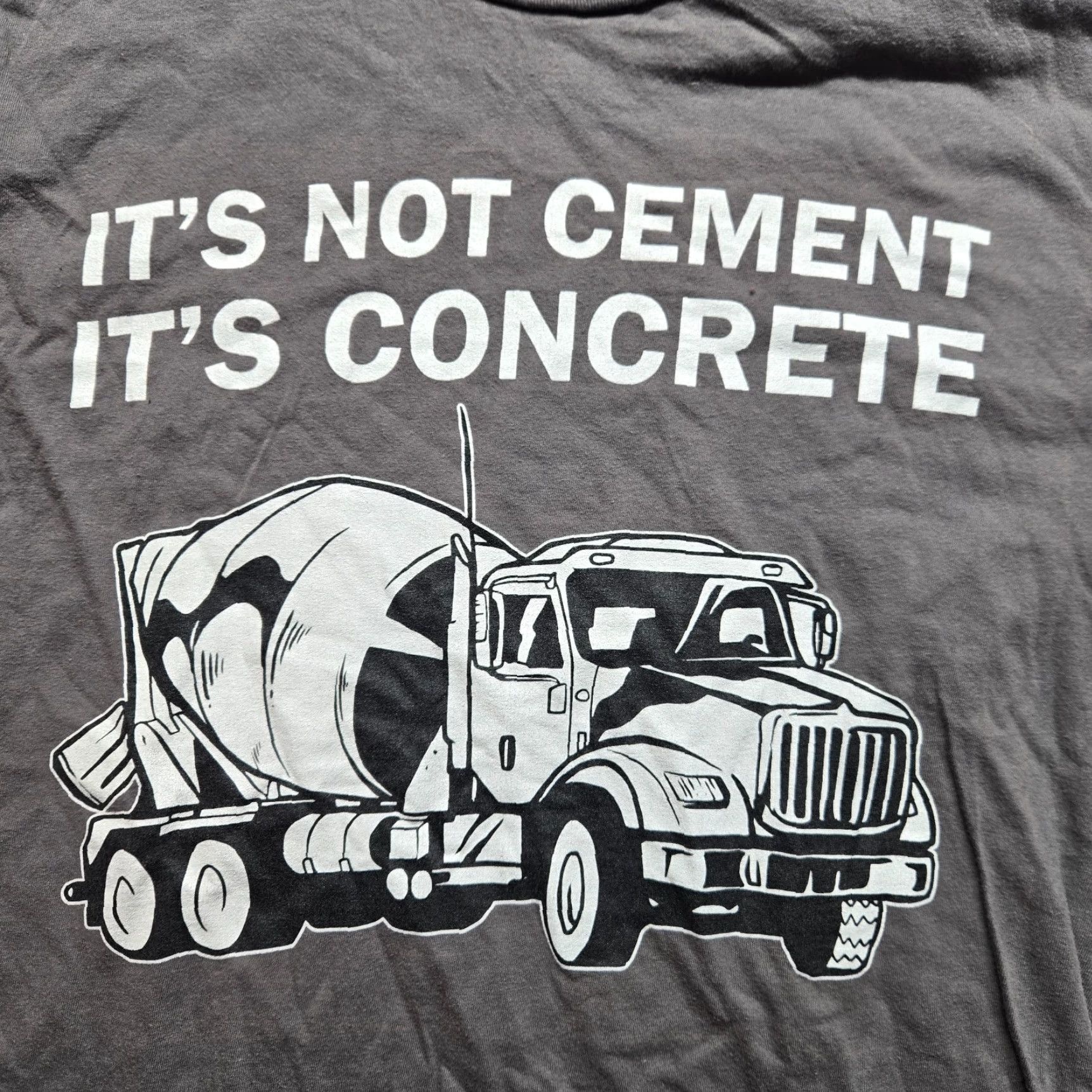 Vintage It's Not Cement It's Concrete T-Shirt Funny Masonry Occupation Adult Men L Large Shirt Gray 100% Preshrunk Cotton Mens Shirts 90s? Size US L / EU 52-54 / 3 - 2 Thumbnail