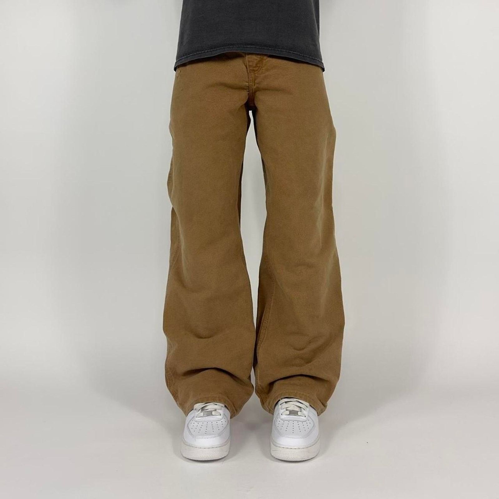 Carhartt × Japanese Brand Baggy Carhartt Dungaree Tan Canvas Loose-Fit Carpenter Pants Size US 42 / EU 58 - 1 Thumbnail