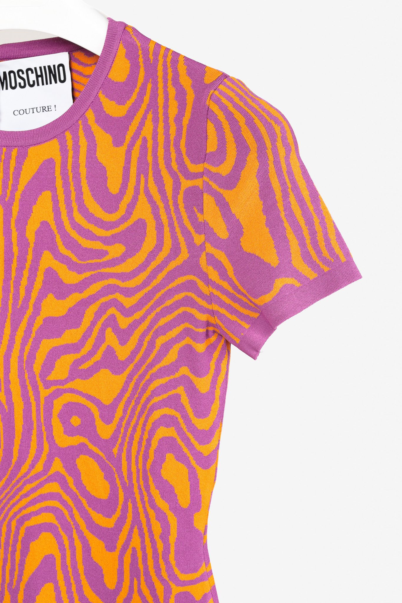 Moschino Moschino PF/22 Fantasy Print Orange Moiré Minidress NWT Size XS / US 0-2 / IT 36-38 - 4 Thumbnail
