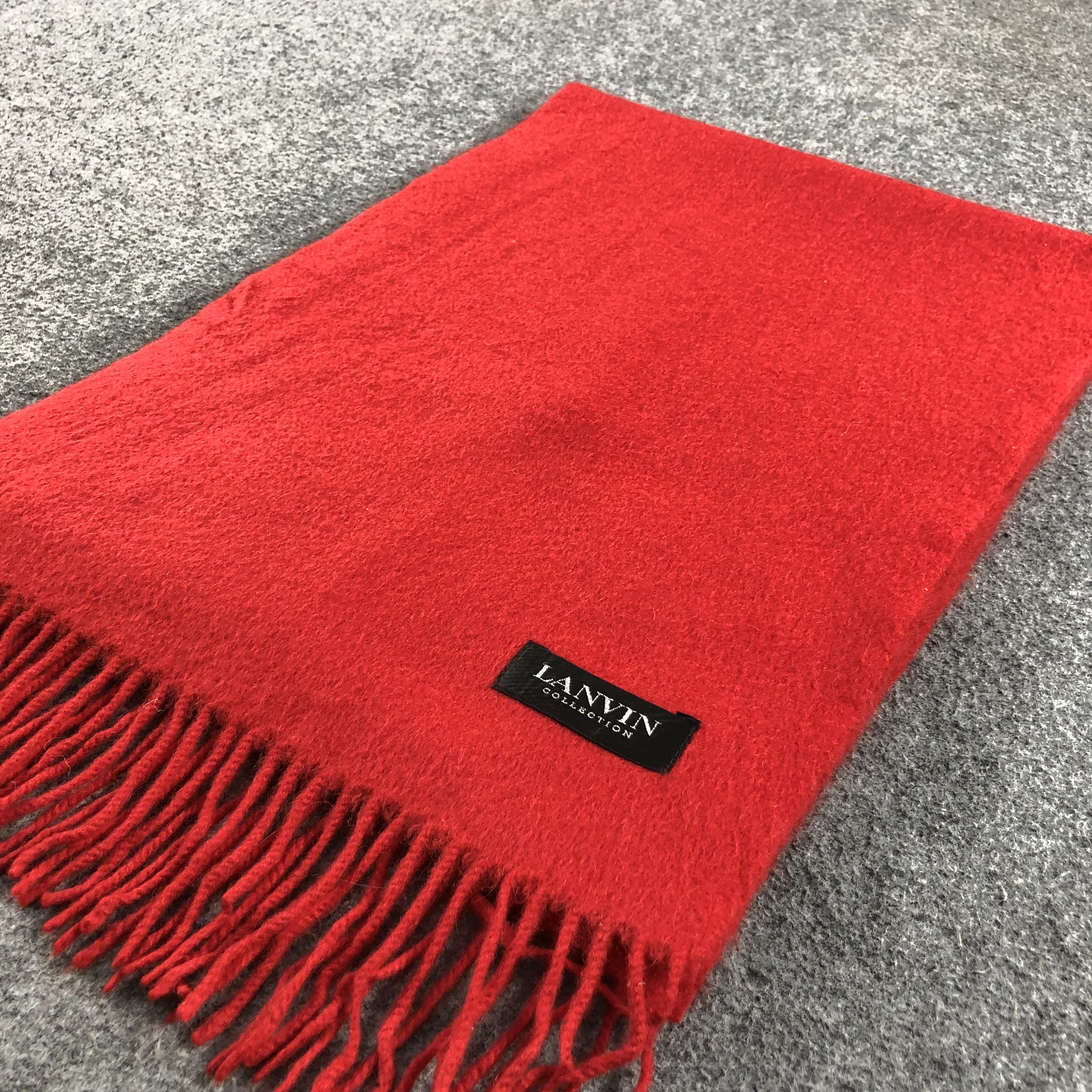 Lanvin Lanvin Red Cashmere Scarf Muffler V668 Size ONE SIZE - 2 Thumbnail