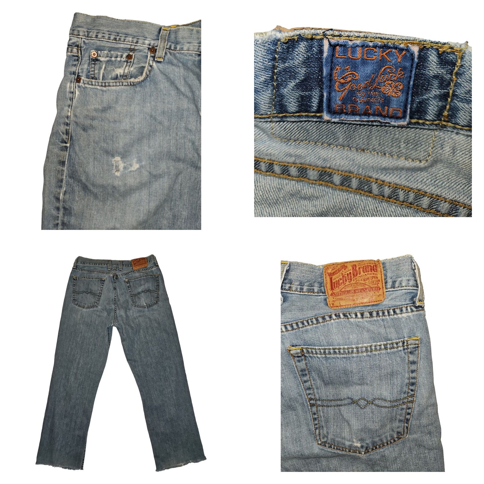 Lucky Brand VINTAGE Lucky Brand Jeans Bootcut Men 33 Blue 90s Distressed USA 2-Pack/2-Pair Size US 33 - 8 Thumbnail