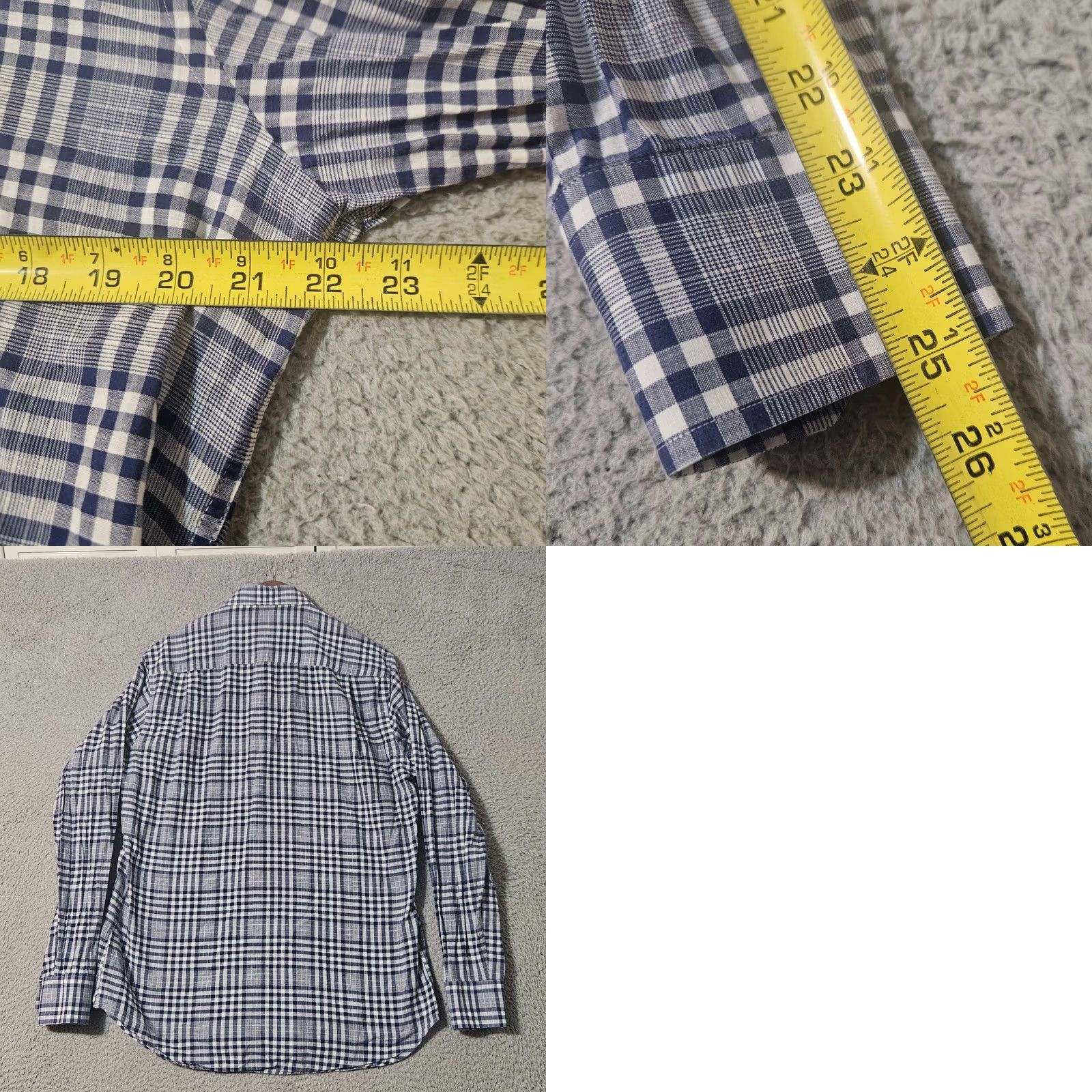 Peter Millar Peter Millar Collection Shirt Medium Blue White Plaid Chambray L/S Men's Summer Size US M / EU 48-50 / 2 - 8 Thumbnail