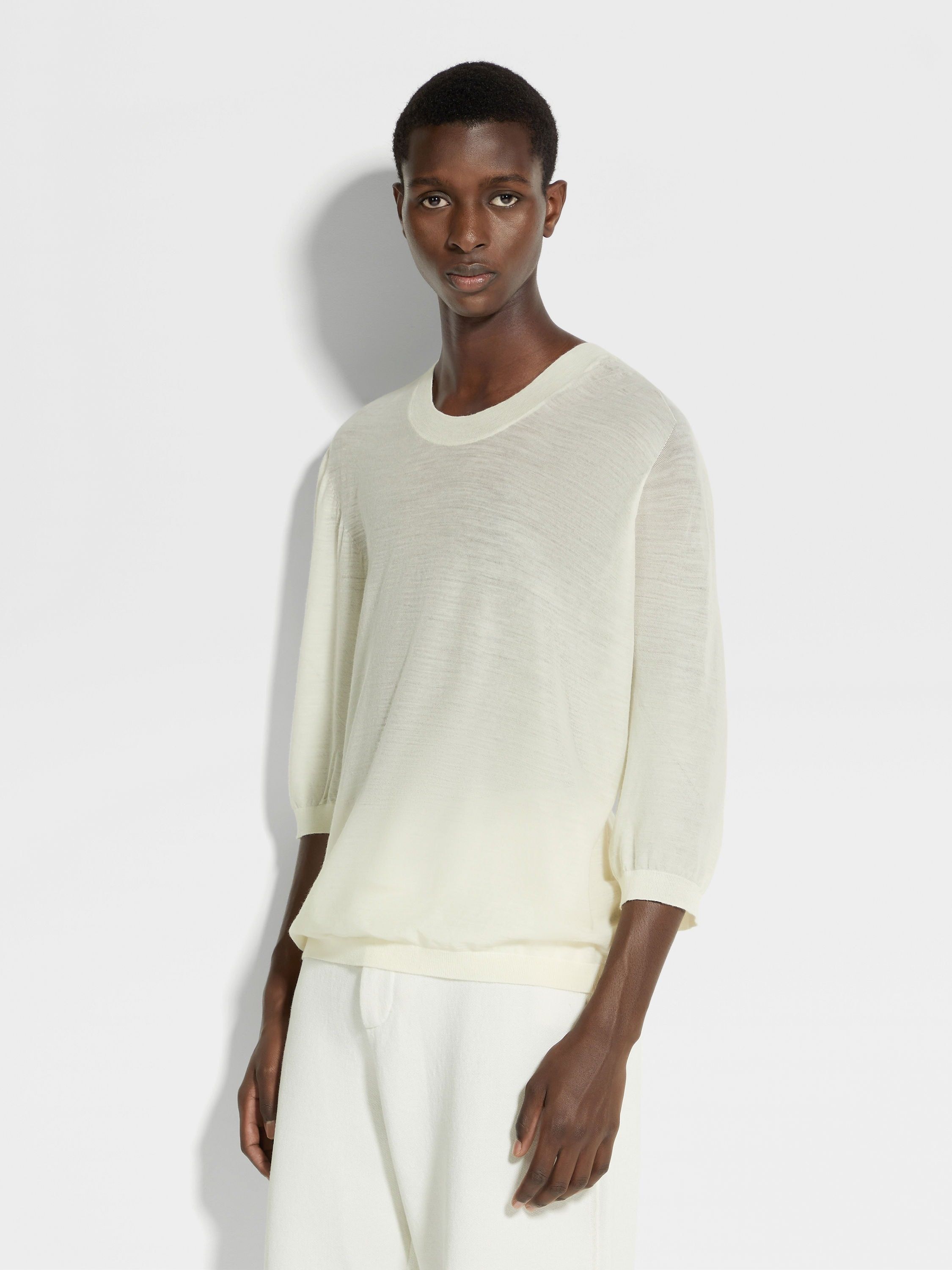 Ermenegildo Zegna o1s1rm0225 RUDSM Sweater in Off White Size US L / EU 52-54 / 3 - 4 Thumbnail