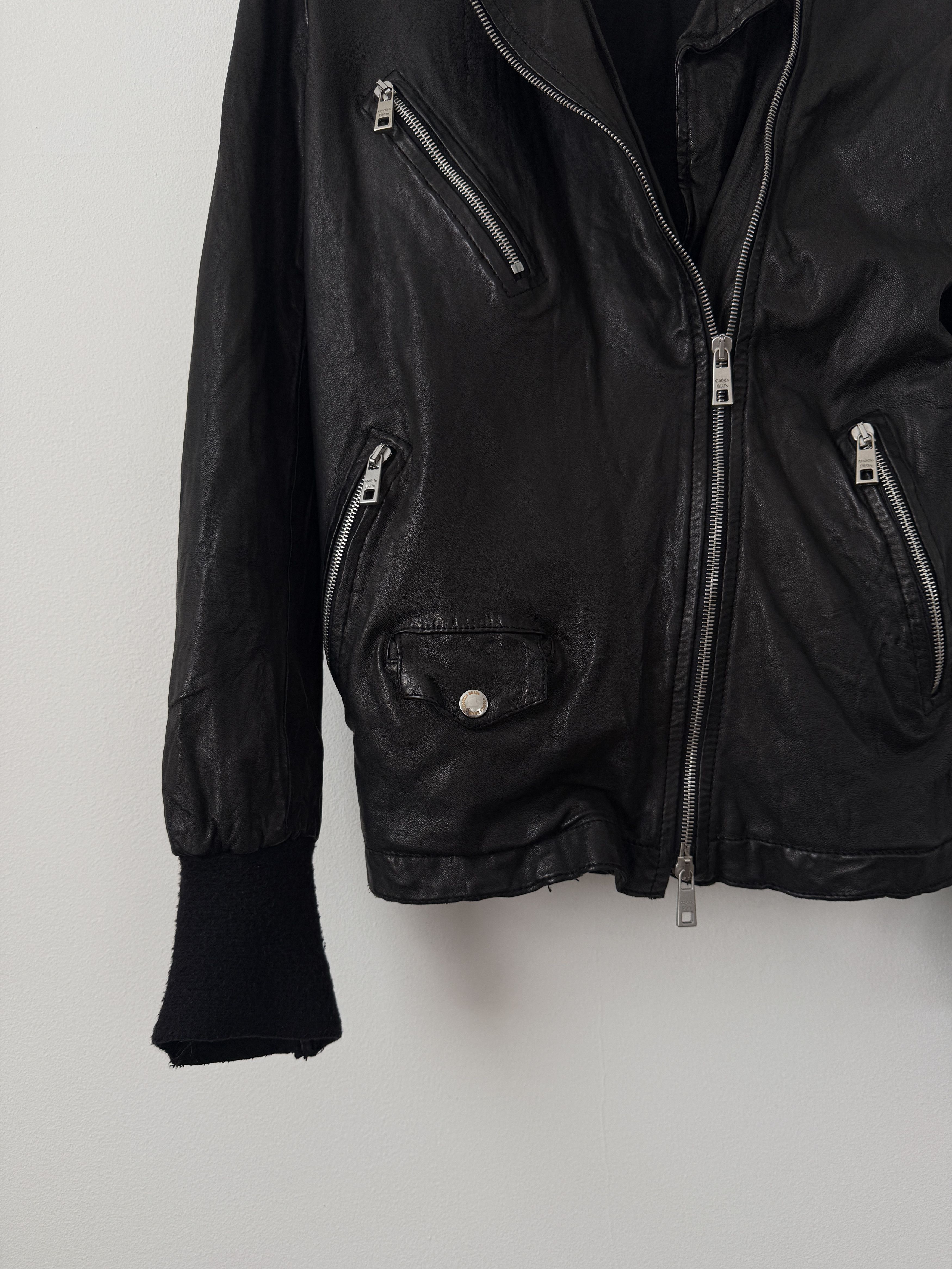 Giorgio Brato Leather Zipper Moto Jacket Size M / US 6-8 / IT 42-44 - 9 Thumbnail