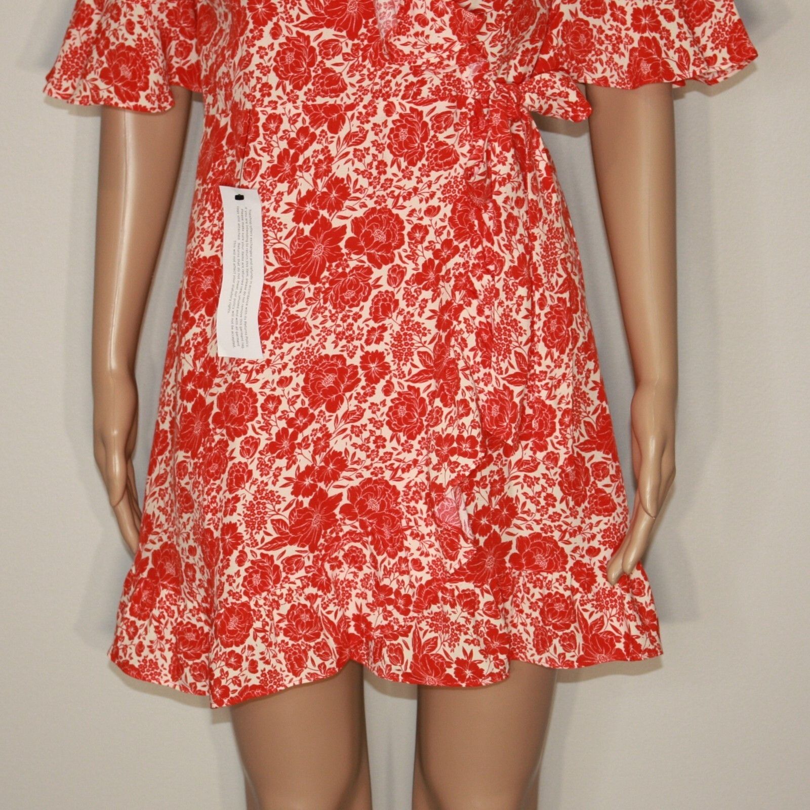 Topshop Floral Print Ruffle Wrap Mini Dress in Petite US 2 NWT $75 Size XS / US 0-2 / IT 36-38 - 17 Thumbnail