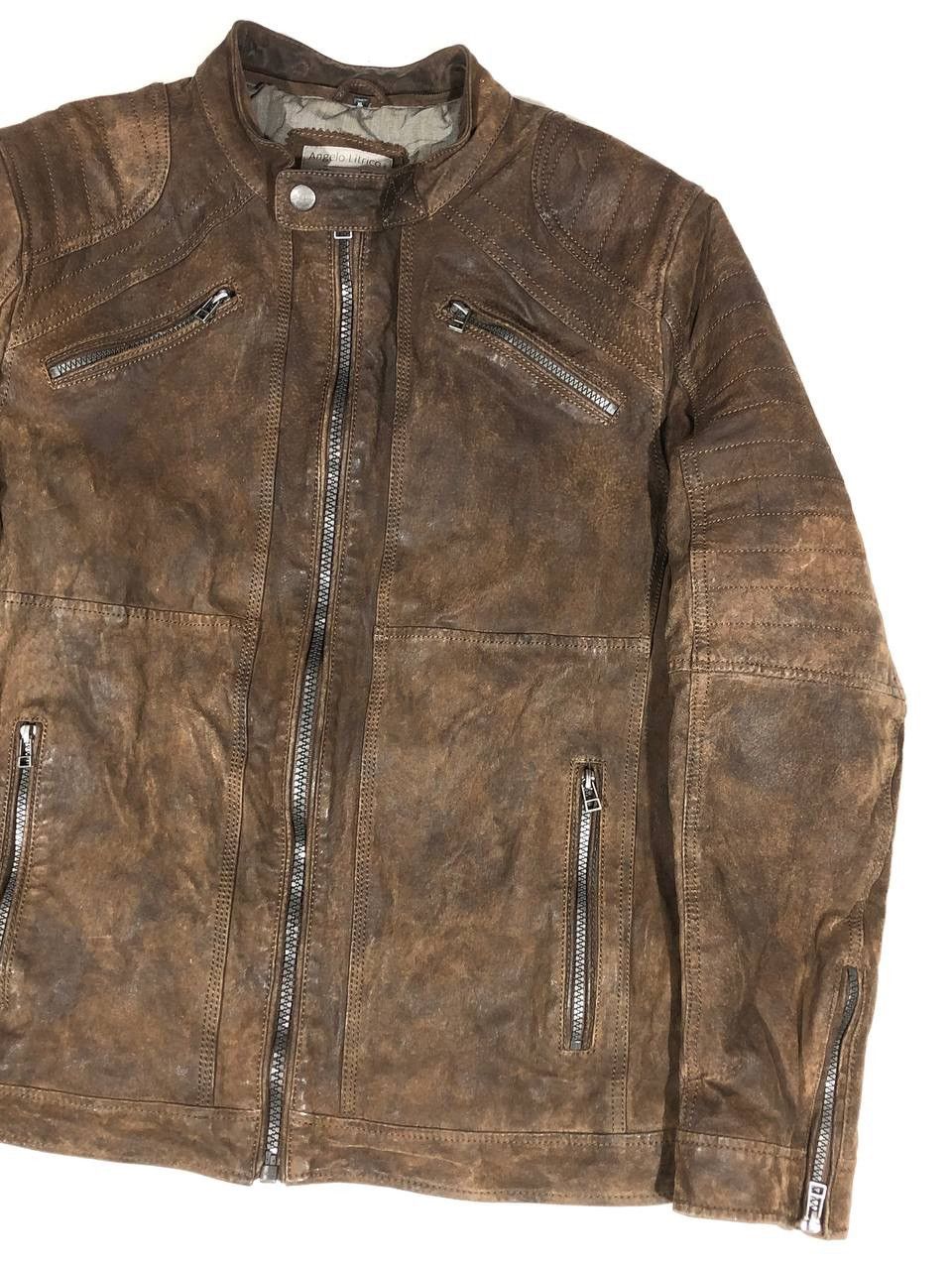 Angelo Litrico Angelo Litrico Racing Biker Leather Jacket Brown Size US L / EU 52-54 / 3 - 3 Thumbnail
