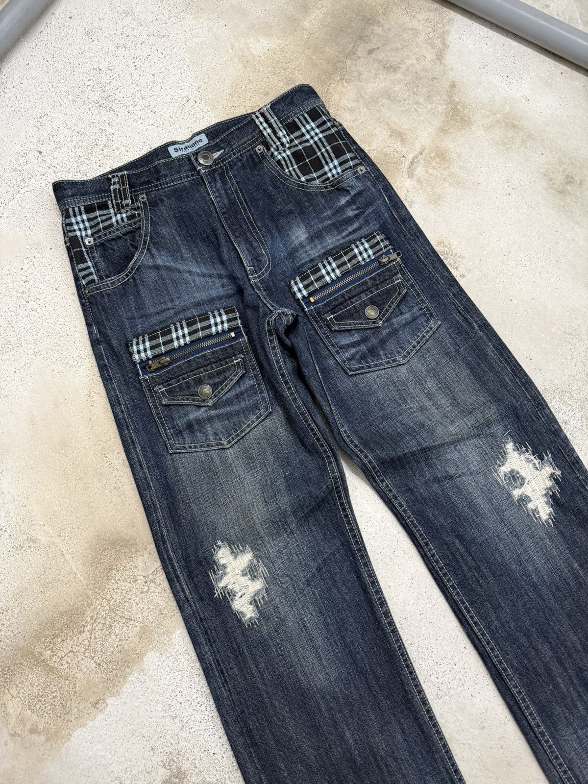 Japanese Brand Sirmione Heavy Stitch Distressed Multipocket Japan Denim Size US 28 / EU 44 - 3 Thumbnail