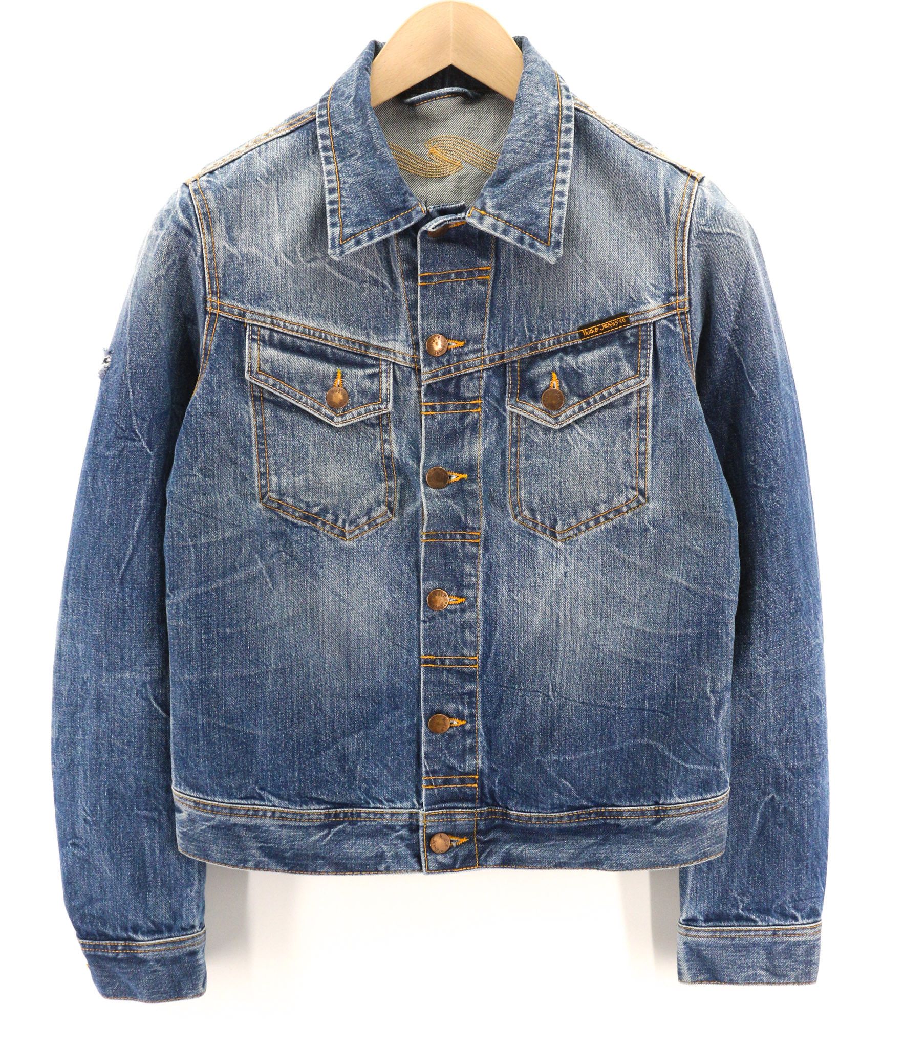 Nudie Jeans CONNY LIGHT VINTAGE S Cotton Denim Blue Jacket 80803 Size US S / EU 44-46 / 1 - 1 Thumbnail