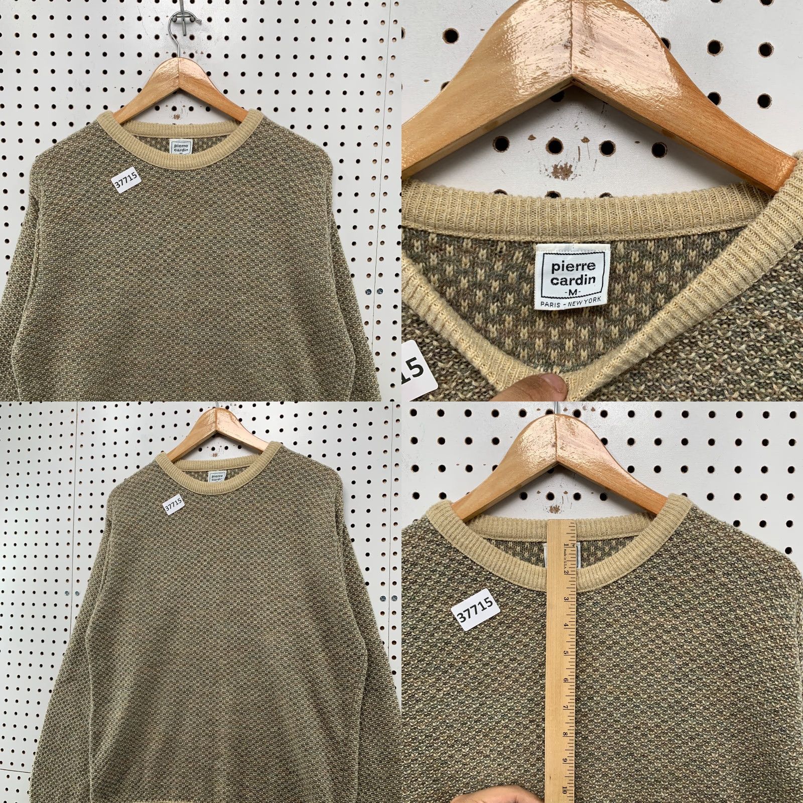 Pierre Cardin Vintage Pierre Cardin Knit Sweater Mens Medium Pullover Crew Neck Brown Beige 90s Retro Holiday Gift Size US M / EU 48-50 / 2 - 8 Thumbnail