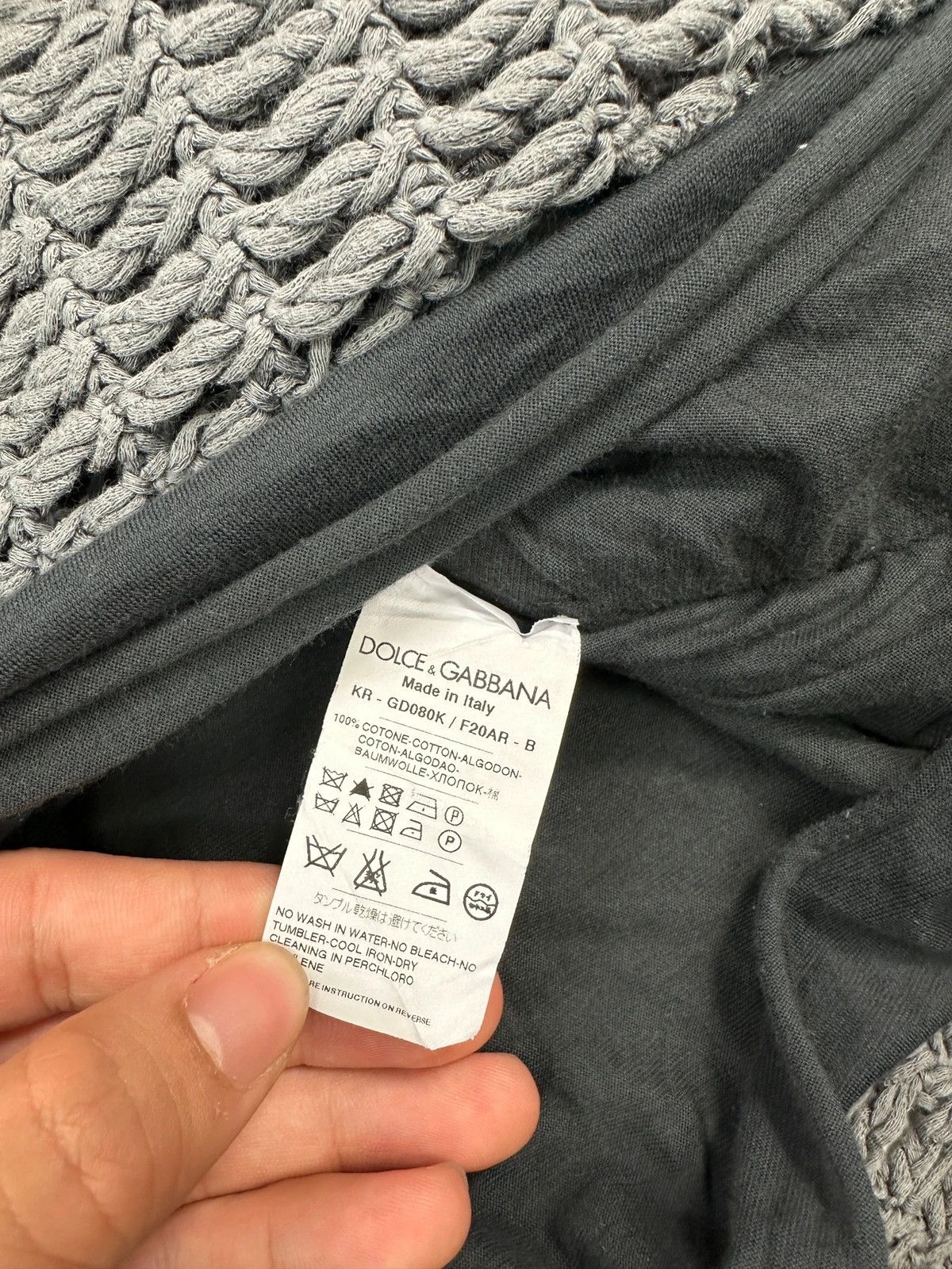 Dolce & Gabbana Dolce & Gabbana 00’s Net Double Layer Grey Mesh Cotton Knit Size US M / EU 48-50 / 2 - 10 Thumbnail