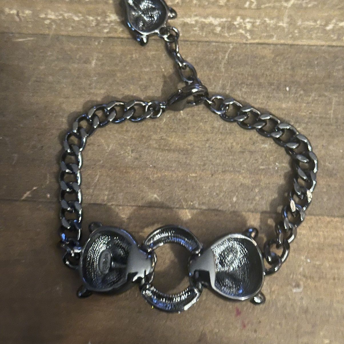 Other Gunmetal silver double panther head chain bracelet Size ONE SIZE - 4 Thumbnail