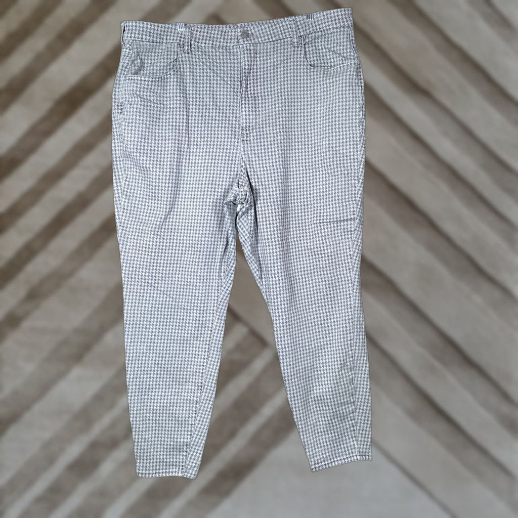 American Eagle Outfitters VINTAGE American Eagle Womens Pants Gray Herringbone Curvy High Rise Jegging Stretch 24 Size 27" / US 4 / IT 40 - 1 Thumbnail