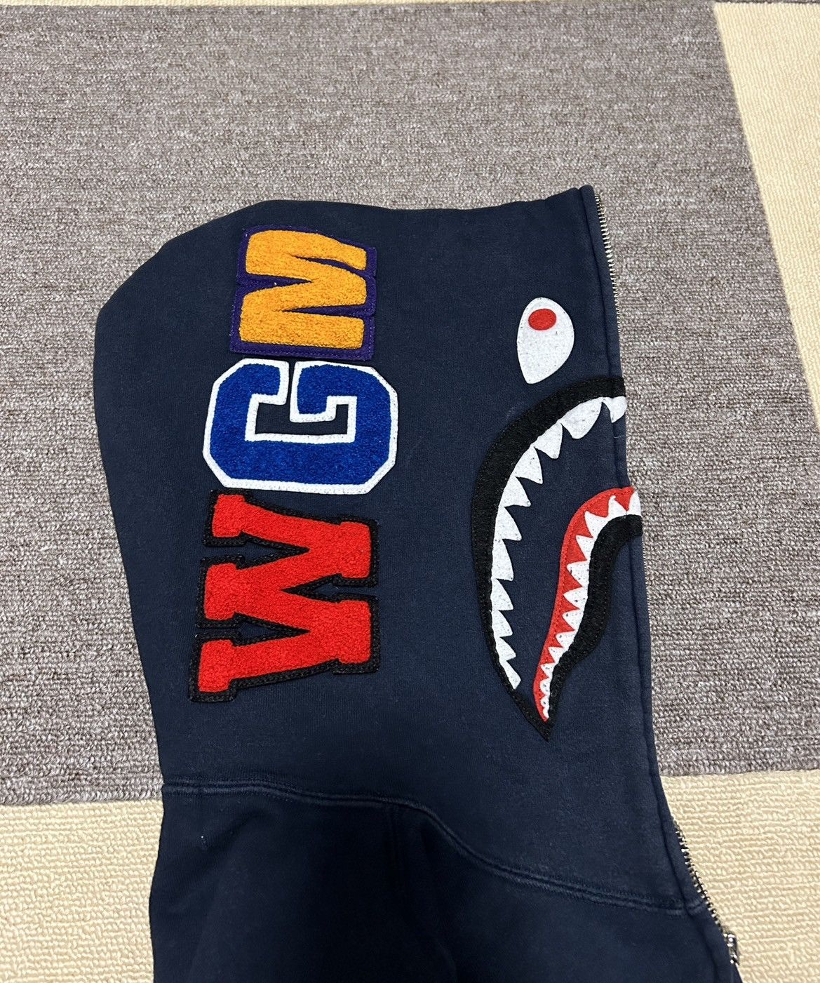 Bape Bape Navy Multi Patch Shark Full Zip Hoodie Size US L / EU 52-54 / 3 - 4 Thumbnail