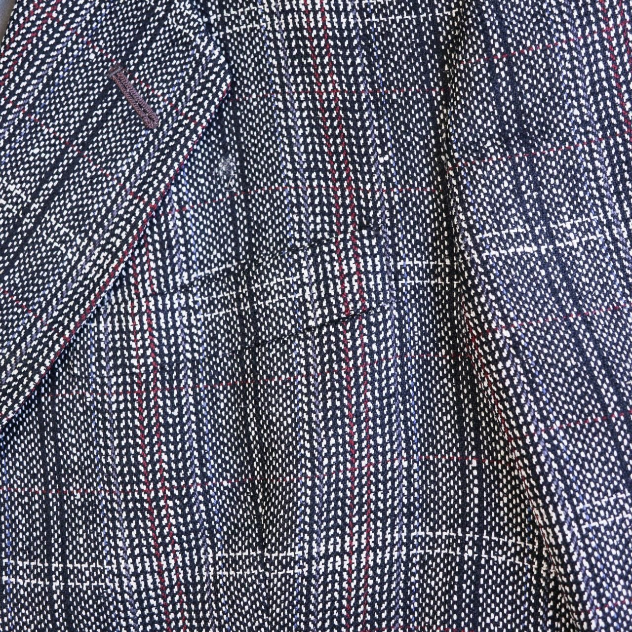 Christian Dior Monsieur Vintage 80s Christian Dior Sport Coat Gray Windowpane Check Size 40R - 2 Thumbnail
