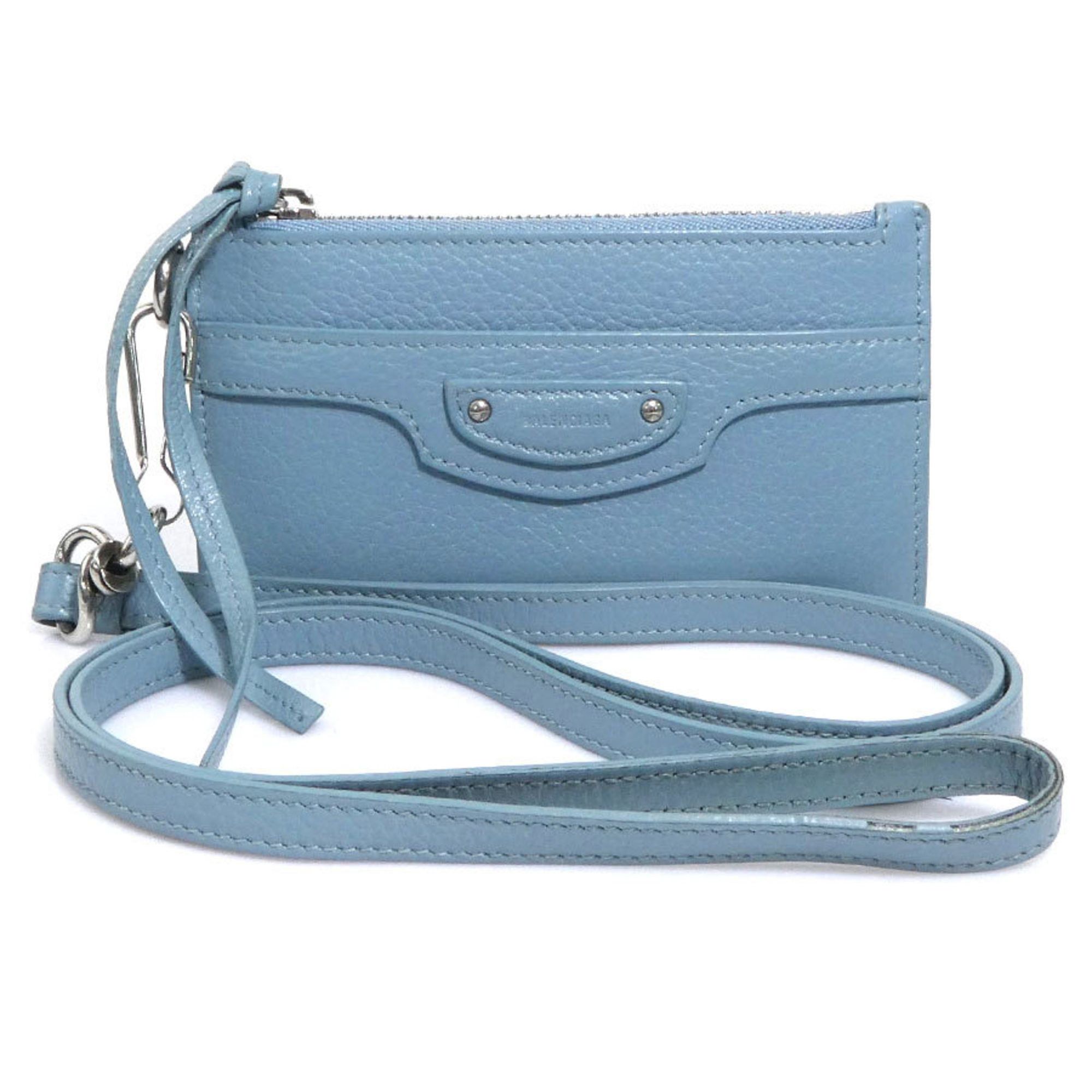 Balenciaga Balenciaga wallet/coin case, light blue leather, for men and women, 56460a Size ONE SIZE - 1 Thumbnail