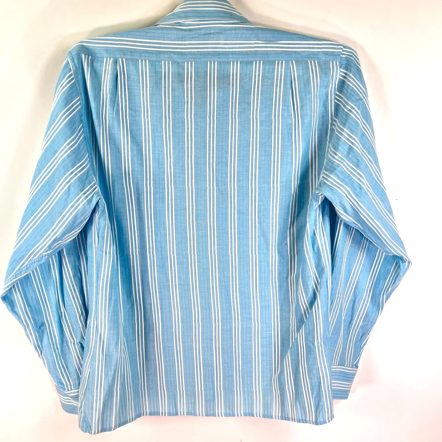 Emanuel Ungaro VINTAGE Emmanuel Ungaro Homme Button-Up Shirt Mens L Blue Striped Cotton 44 Chest Long Sleeve 29 Length Mens Size US L / EU 52-54 / 3 - 6 Thumbnail