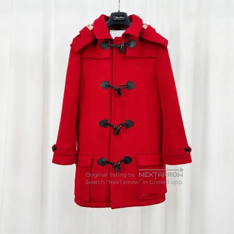 Burberry Burberry Red Wool Logo Coat for Women. Size L / US 10 / IT 46 - 1 Thumbnail