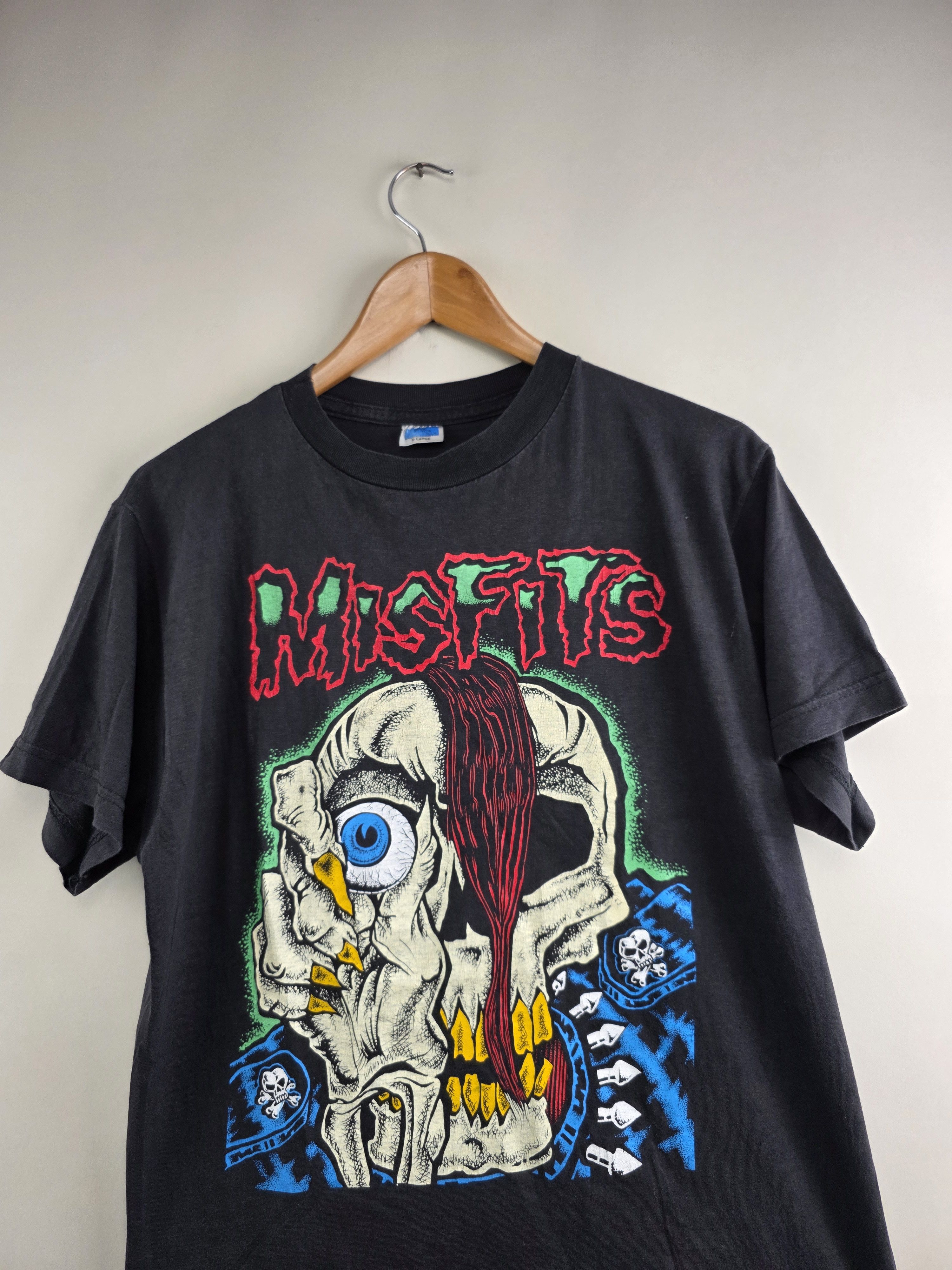 Misfits 80s Misfits Vintage T shirt Band tee 90s XL 21" 27.5" Size US L / EU 52-54 / 3 - 2 Thumbnail