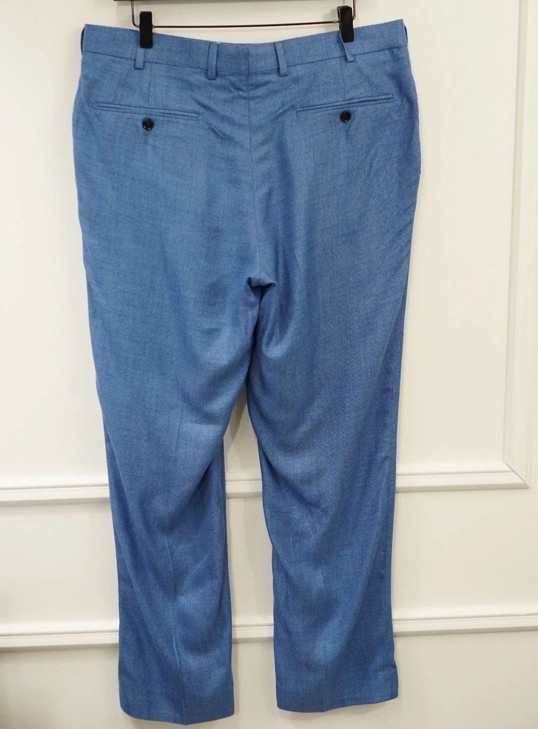 Suitsupply Men Suitsupply Pants 100% Bamboo Blue Size UK/US42 Size 42R - 2 Thumbnail