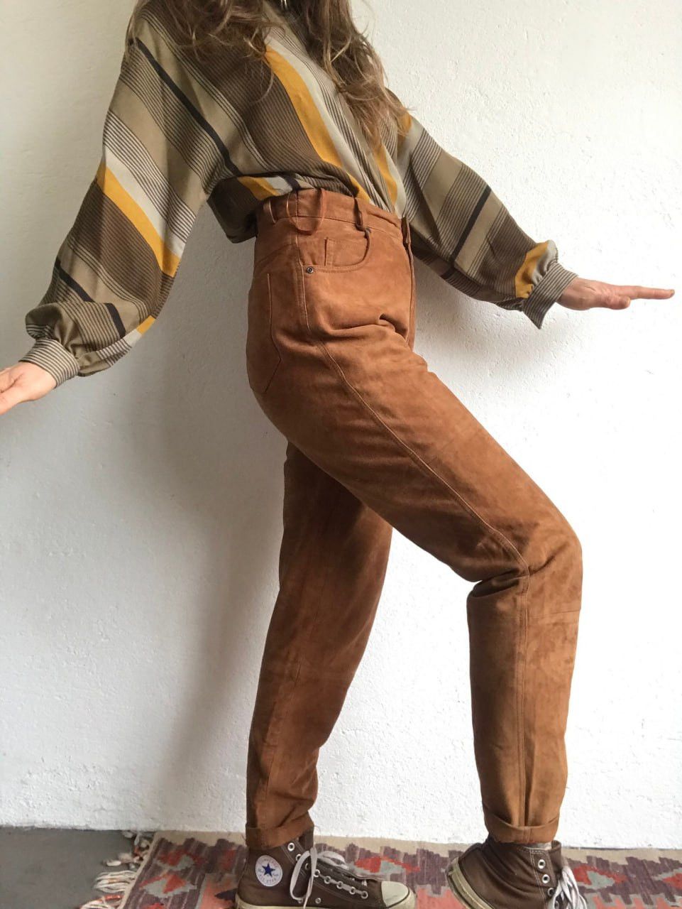 Cowboy Equipment 90s Rare Admont Suede Cowboy Leather Vintage Pants Size 25" / US 0 / IT 36 - 5 Thumbnail