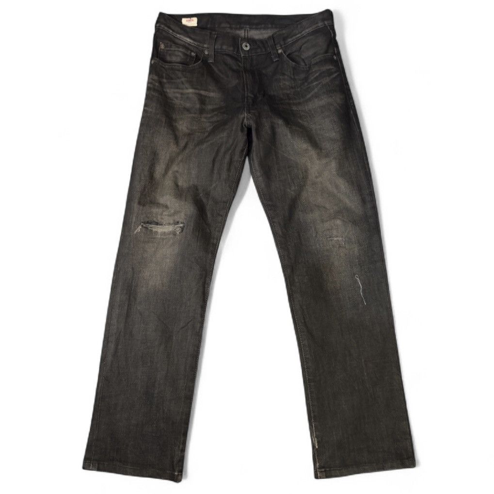 If Six Was Nine 🔥 Vintage 90s Black Wax Denim Edwin 503 Size US 31 - 1 Thumbnail