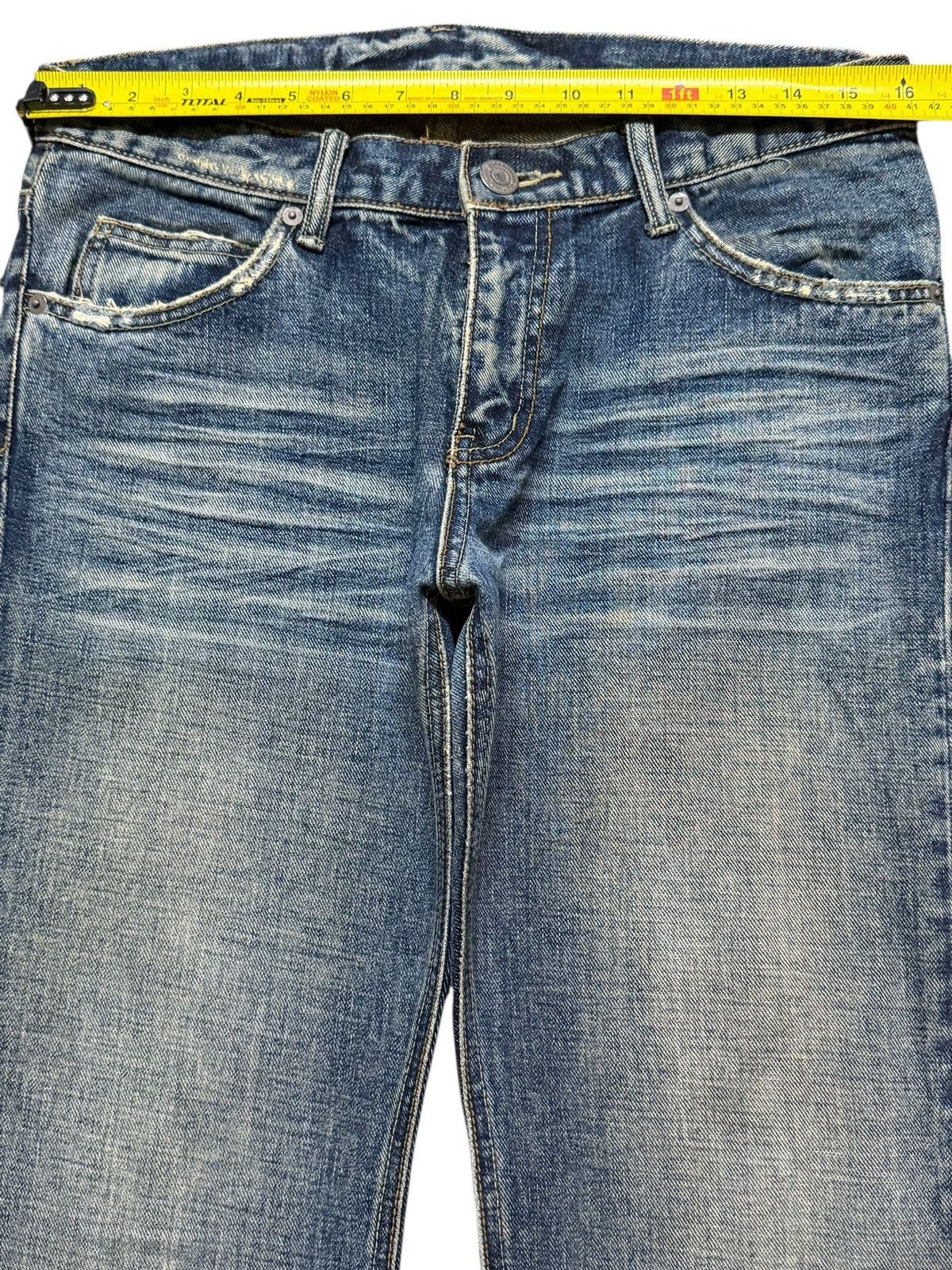 Hysteric Glamour Vintage Japanese Brand Faded Wash Whisker Wide Leg Bootcut Size US 32 / EU 48 - 10 Thumbnail