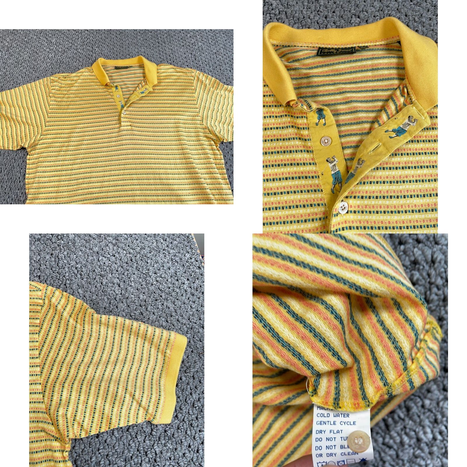 Vintage Bobby Jones Golf Polo Shirt Yellow Striped Adult XL Cotton Short Sleeve Casual Mens Size US XL / EU 56 / 4 - 8 Thumbnail