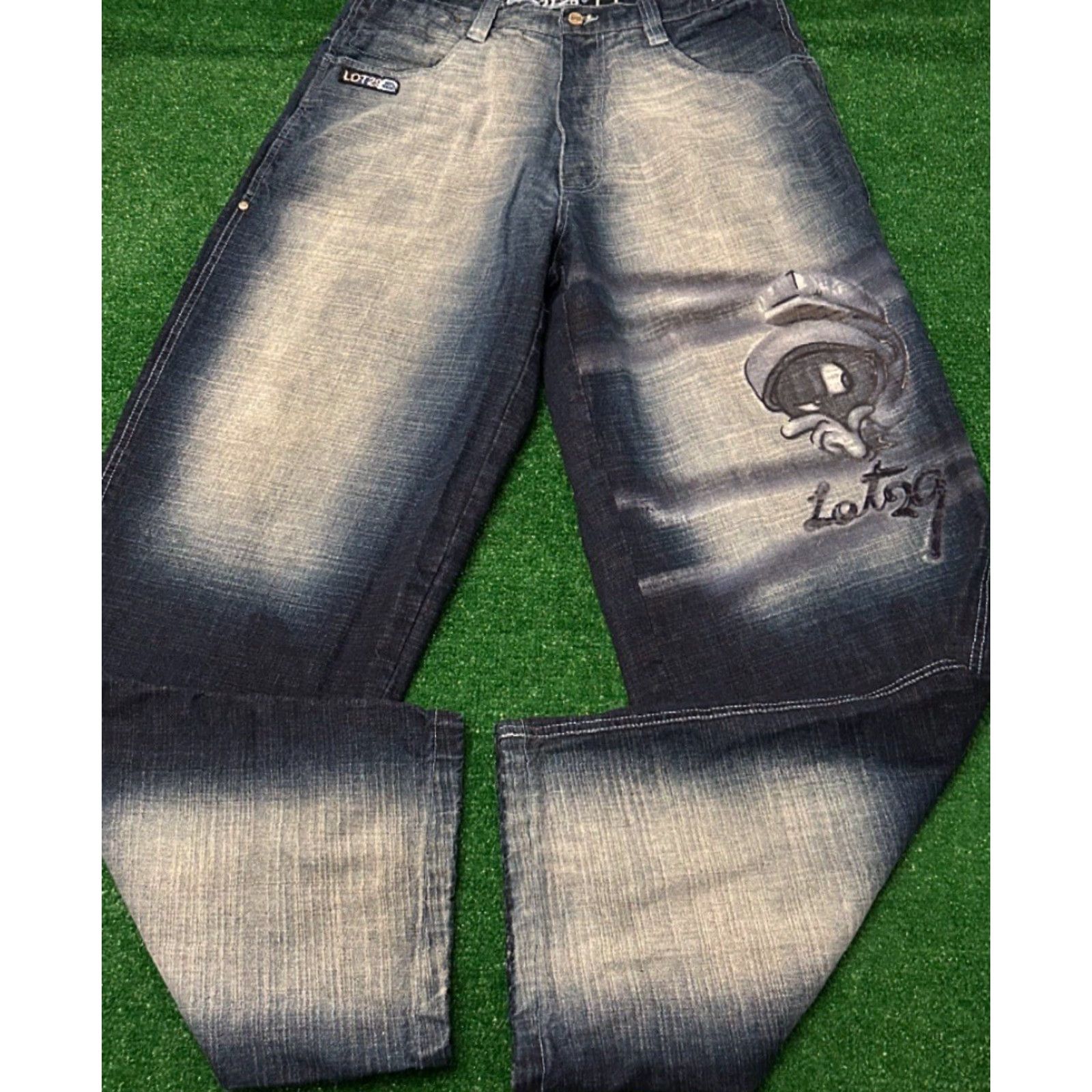 Vintage VINTAGE Lot29 Cartoon Looney Tunes Baggy Hip Hop Skater Jeans VTG Mens Sz 36 36x34 Denim Blue Baggy Wide-Leg Pockets Mens Jeans Y2K Grunge Punk Skater Size US 36 / EU 52 - 5 Thumbnail