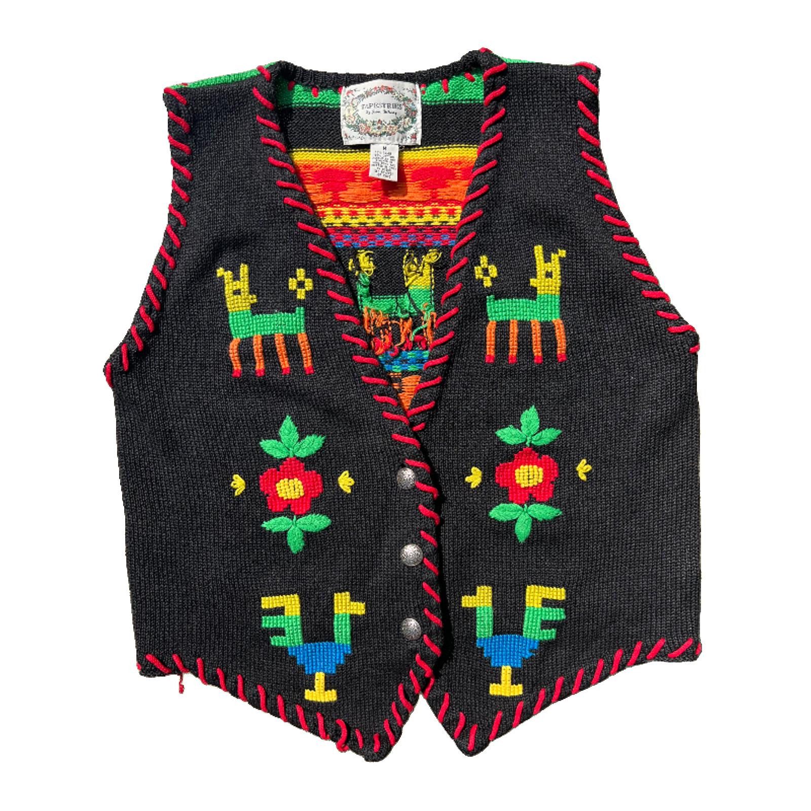 Other Jamie Delaney “Tapestries” Folk Art Knit Vest Size ONE SIZE - 1 Thumbnail