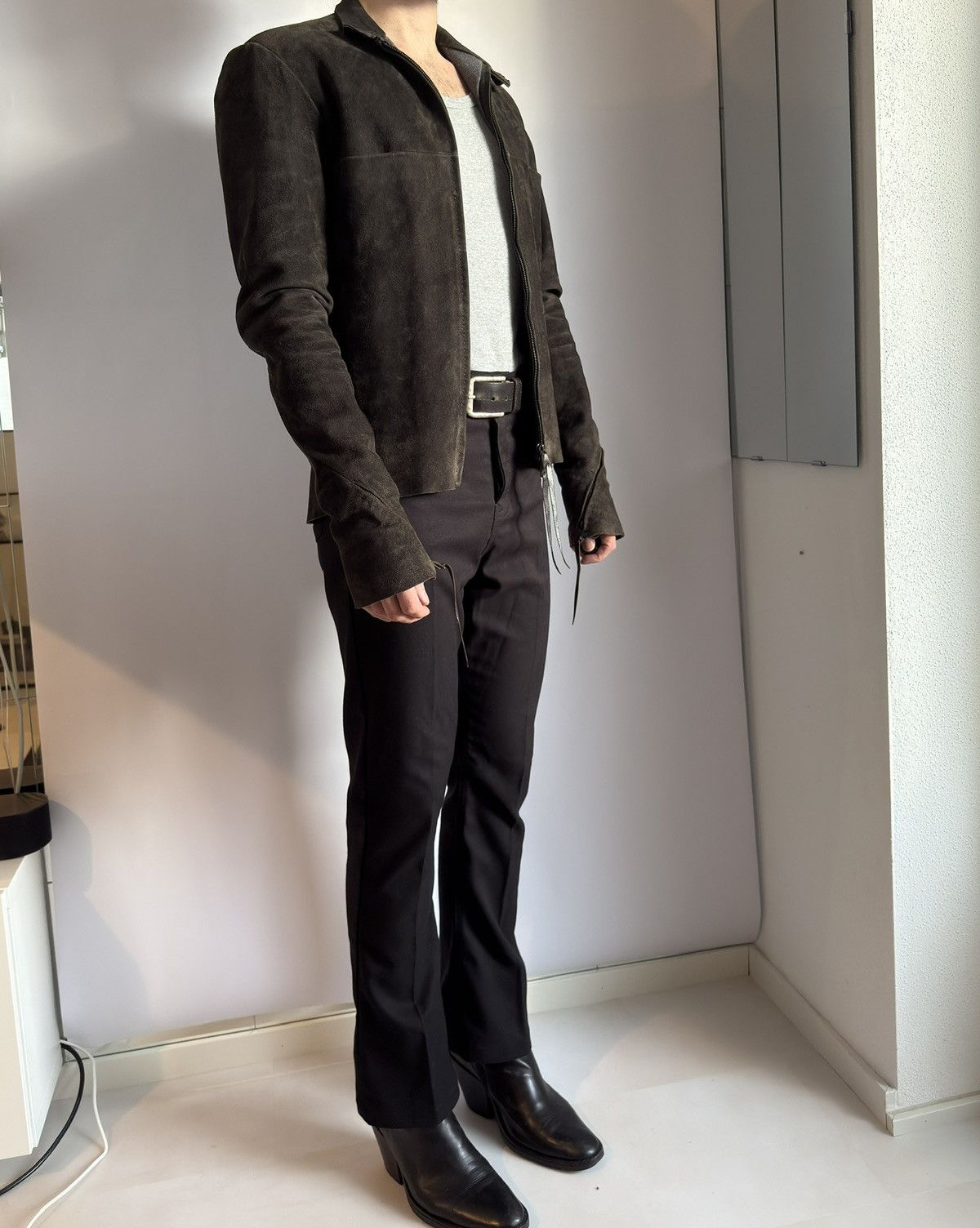 Ma+ Maurizio Amadei M.A+ Aviator Reverse Deer Leather Biker Size US M / EU 48-50 / 2 - 13 Thumbnail
