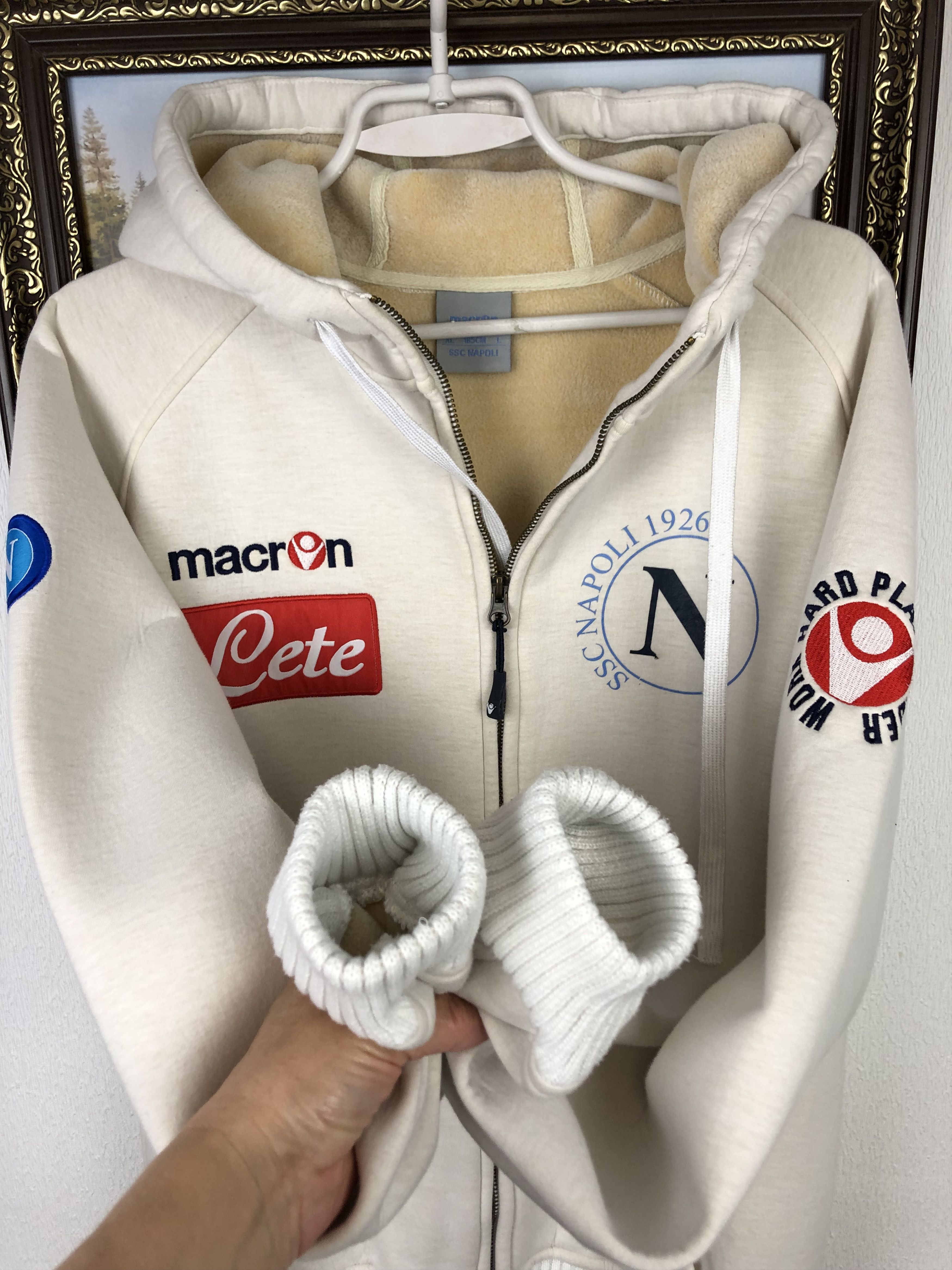 Macron Napoli Macron Football Jacket Soccer Track Top Mens Hooded Size US L / EU 52-54 / 3 - 7 Thumbnail
