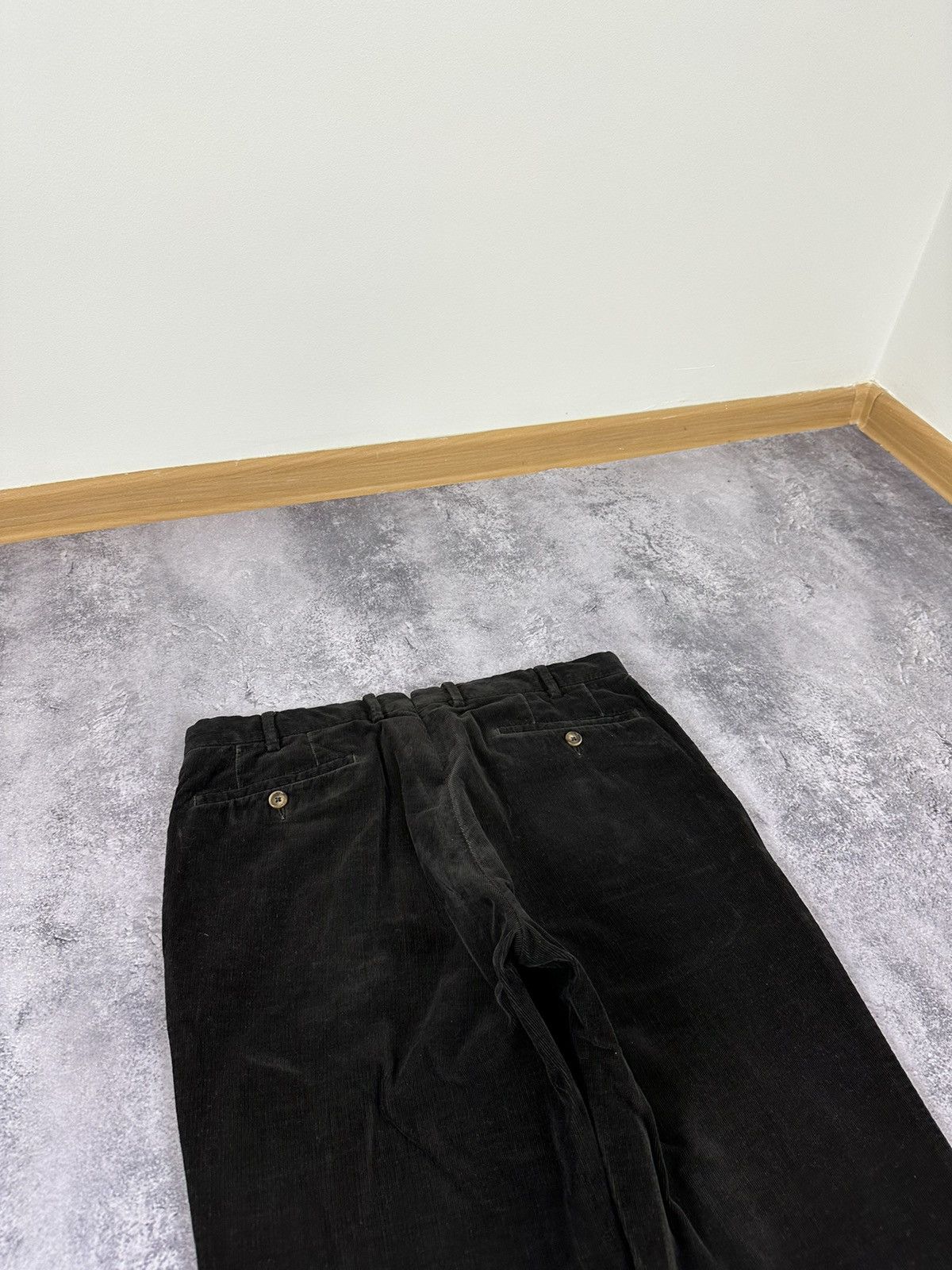 Burberry Vintage Burberry Black Corduroy Luxury Velvet Designer Pants Size US 34 / EU 50 - 8 Thumbnail