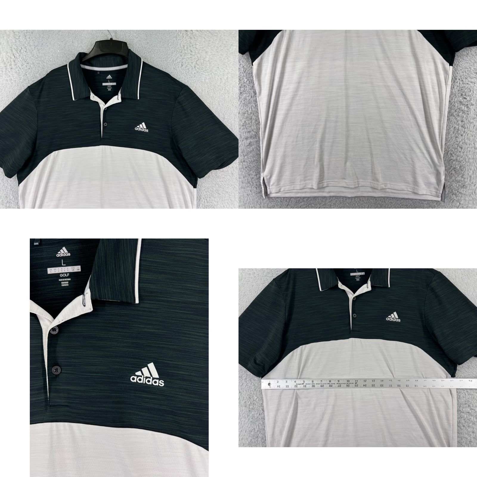 Adidas adidas Golf Polo Shirt Mens L Gray Black 100% Polyester Polo Golf Size US L / EU 52-54 / 3 - 8 Thumbnail