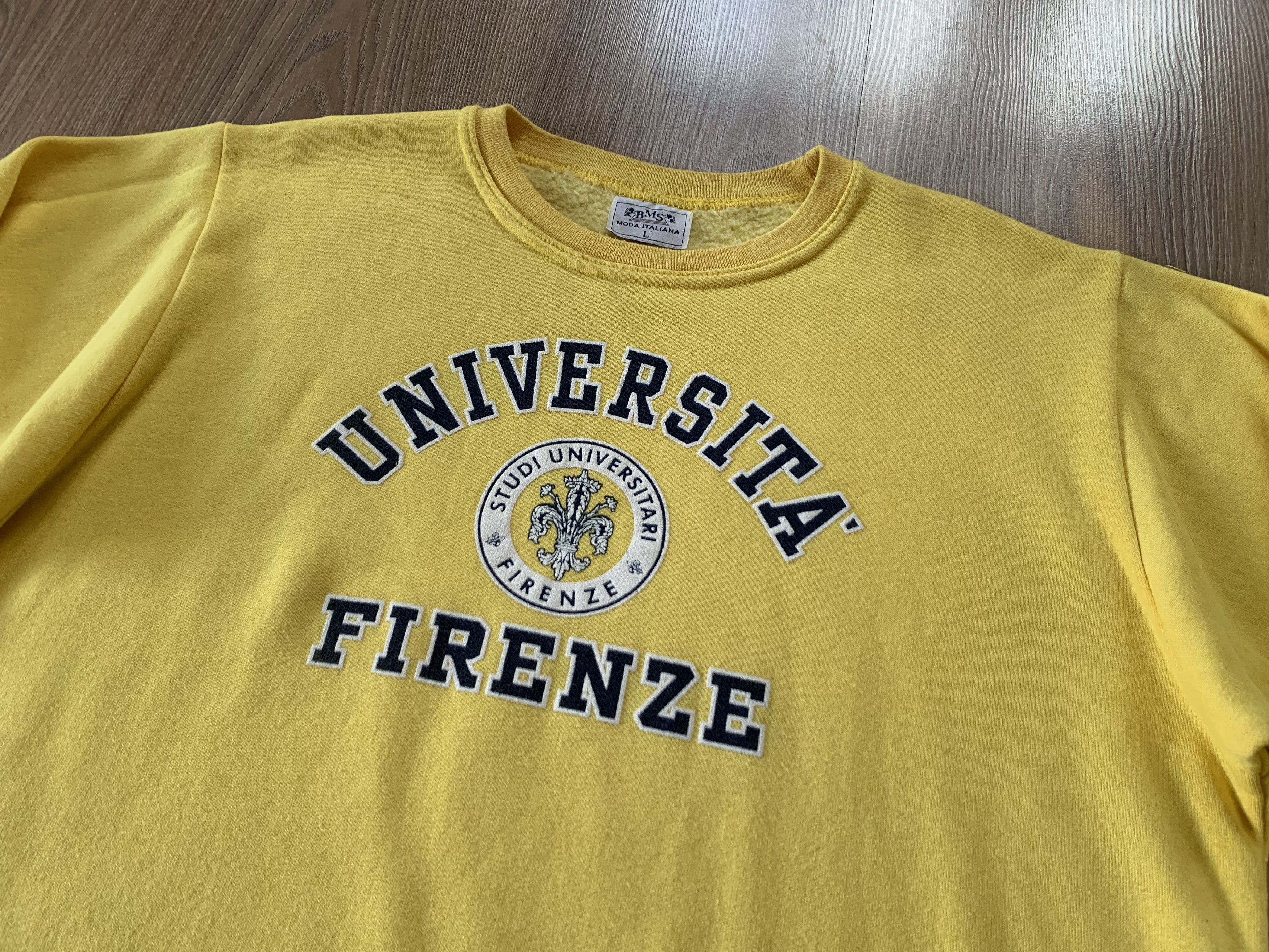 Vintage Universita Firenze Yellow Italian Vintage Sweatshirt Size US L / EU 52-54 / 3 - 4 Thumbnail