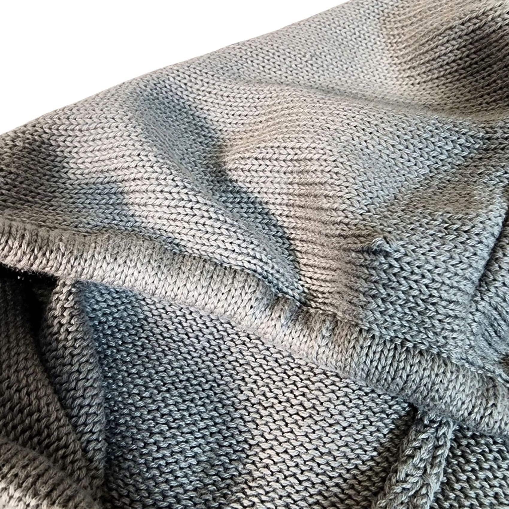 Decree DECREE Gray Crochet Knit Hooded Fringe Vest Cardigan Women's M Mango? Size M / US 6-8 / IT 42-44 - 6 Thumbnail