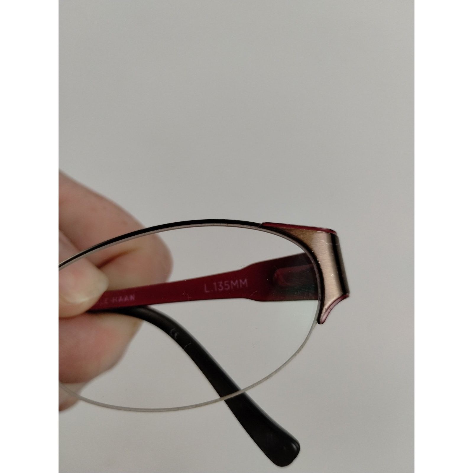Cole Haan Cole Haan Eyeglasses Frames Brown Maroon / Burgundy CH1007 Size ONE SIZE - 11 Thumbnail