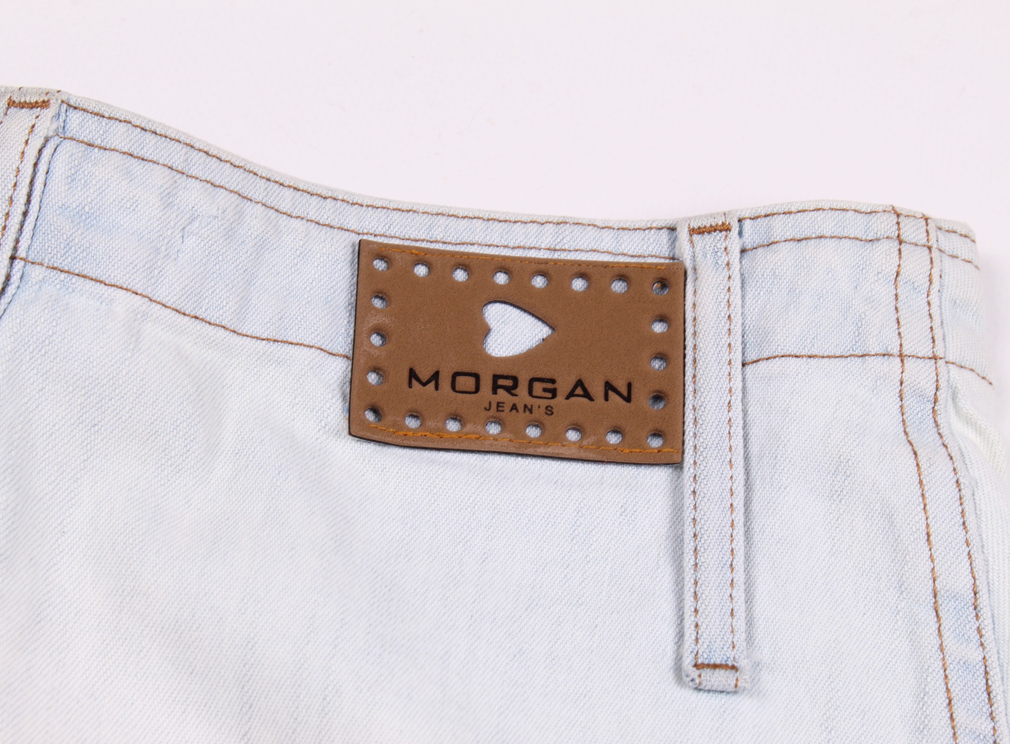 Morgan Homme × Vintage Morgan de Toi Vintage Y2K Denim Beaded Mini Skirt Size 26" / US 2 / IT 38 - 9 Thumbnail