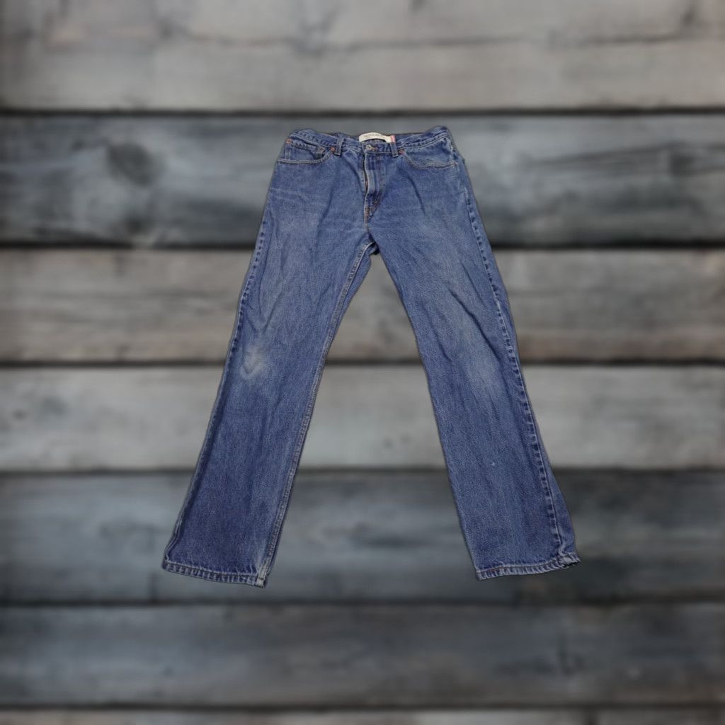 Levi's Levi's 505 Jeans Mens 34x32 Blue Regular Fit Straight Leg Dark Wash Western Size US 34 / EU 50 - 1 Thumbnail