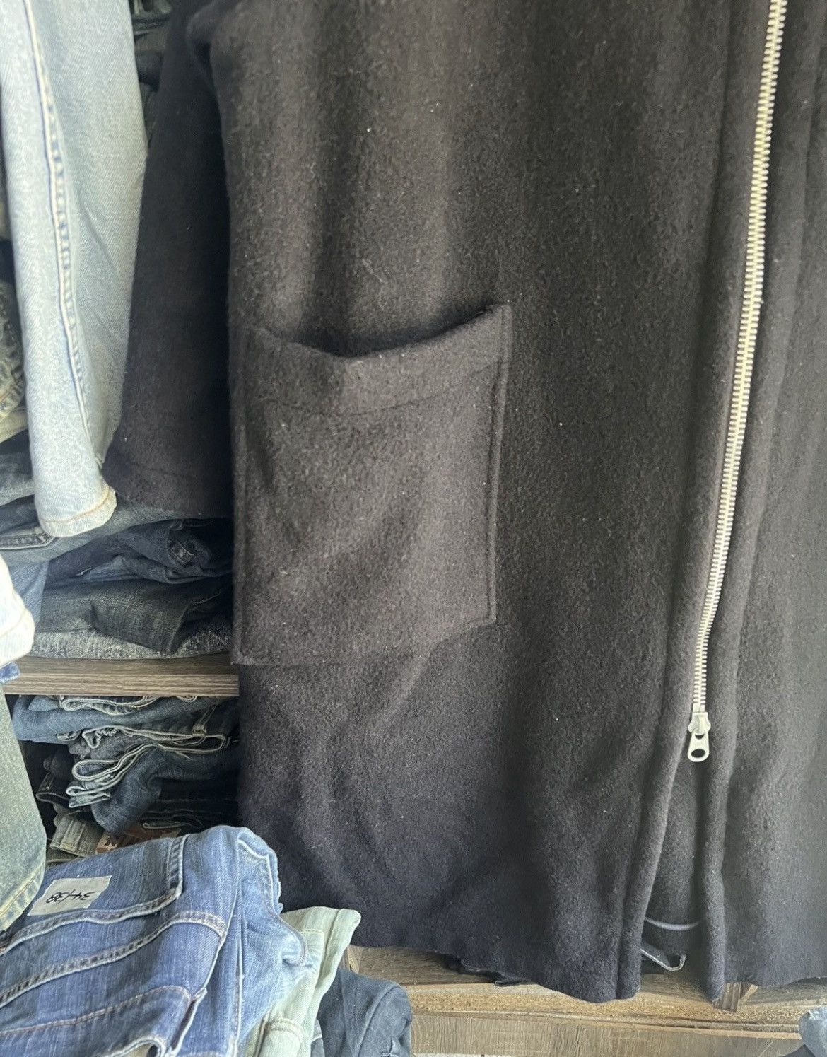 Yohji Yamamoto 🔥Vintage Y’s Yohji Yamamoto Wool Long Zipper Jacket Size US XXL / EU 58 / 5 - 9 Thumbnail