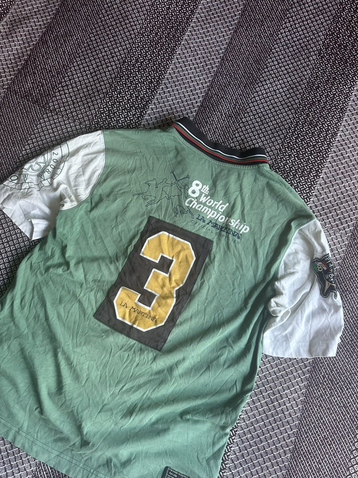 Vintage La Martina Vintage Polo T-shirt Big Logo Thrashed Condition Size US XL / EU 56 / 4 - 14 Thumbnail