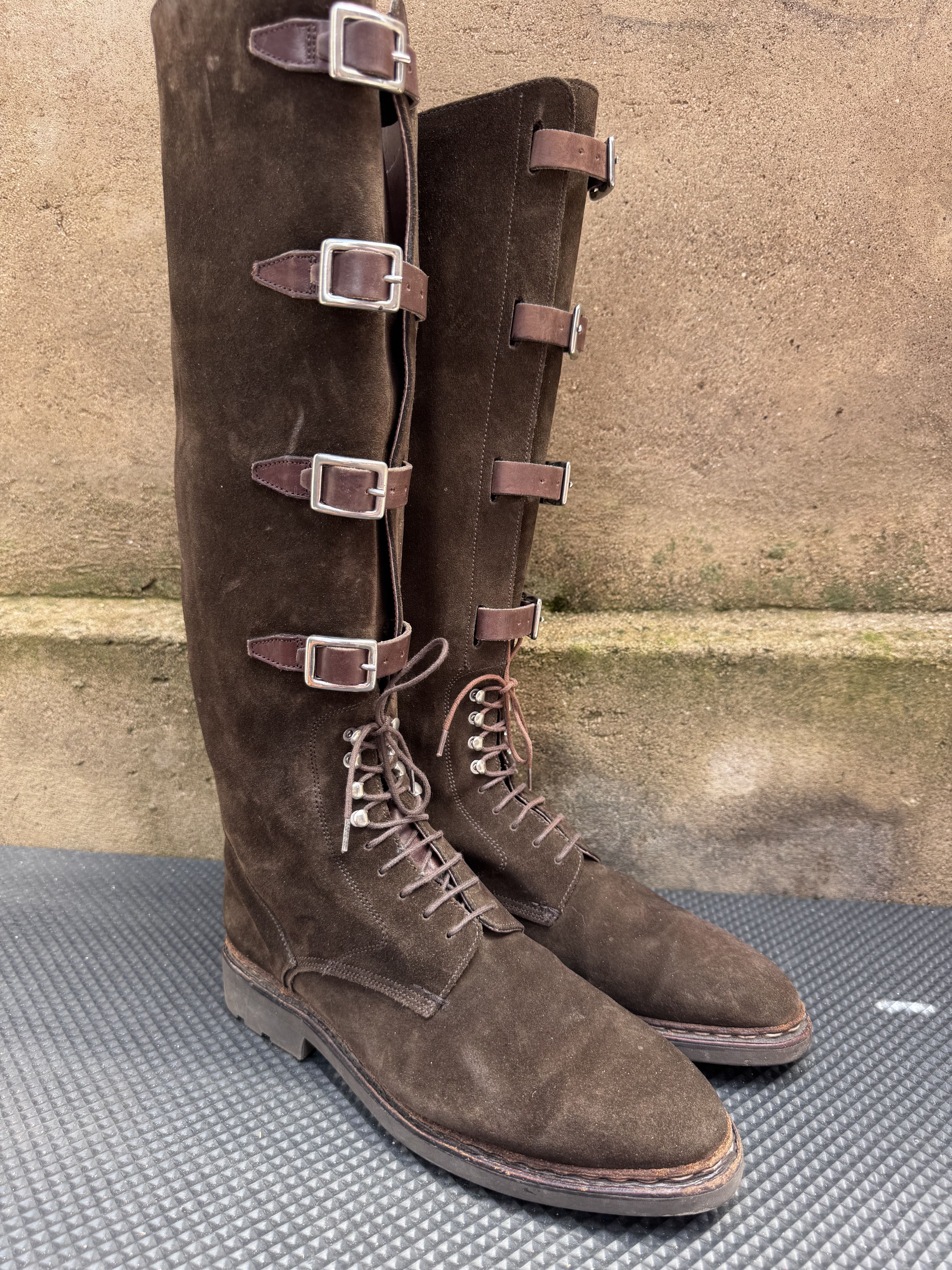 Heschung RARE Heschung Suede Tall Knee High Riding Equestrian Buckle Size US 8.5 / IT 38.5 - 1 Thumbnail