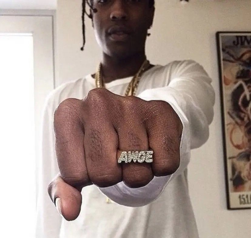 AWGE × Hypebeast × Streetwear AWGE Asap Rocky Diamond Ring Size 9 | Grailed