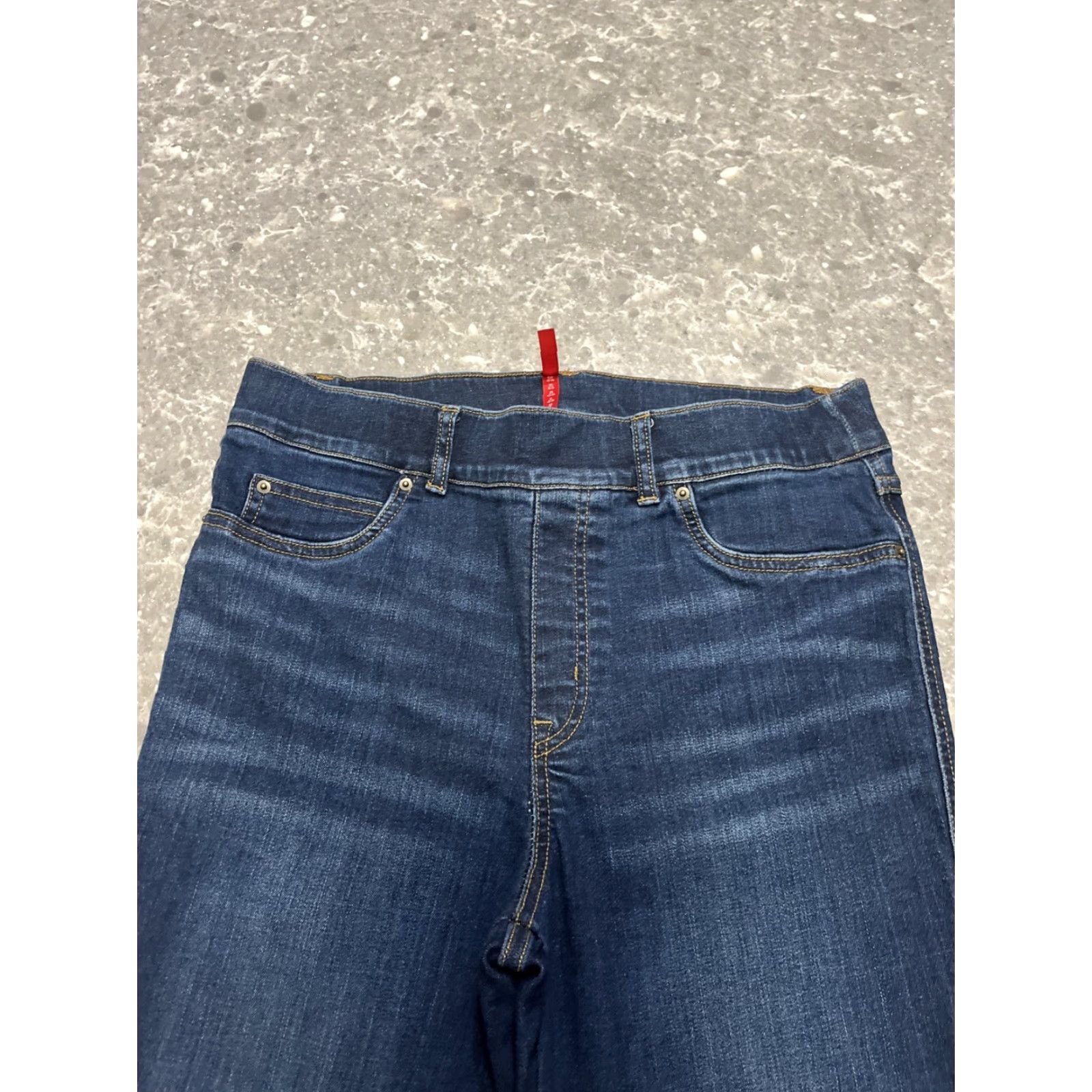 Spanx Spanx Women's Kick Flare Jeans Size L Blue Stretch Pull-On Denim Jeans Regular Women Wide-Leg Stretch Denim Size 36" / US 14 / IT 50 - 2 Thumbnail