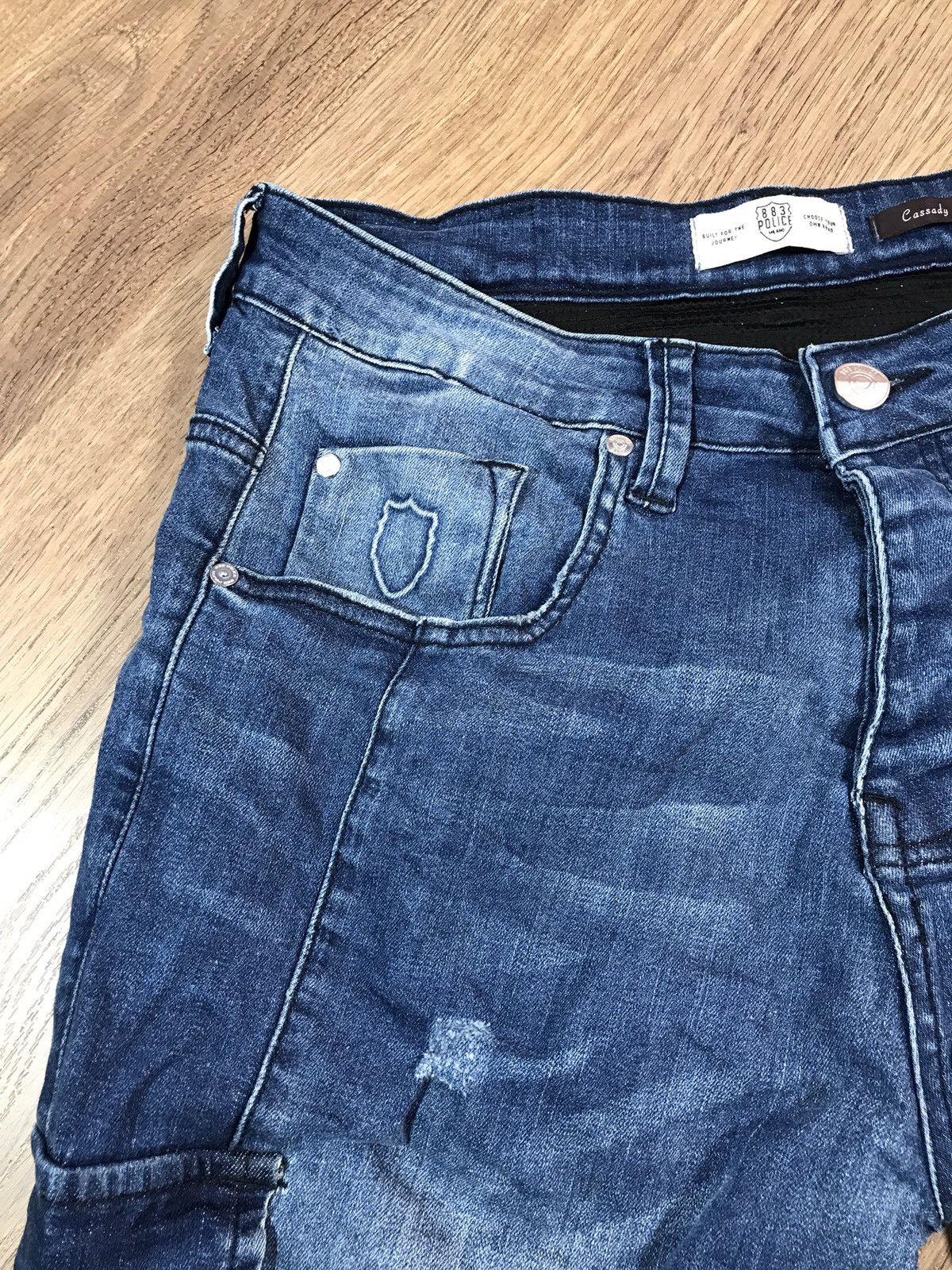 Vintage Vintage Police 883 Denim Biker Pants Jeans Size US 34 / EU 50 - 6 Thumbnail