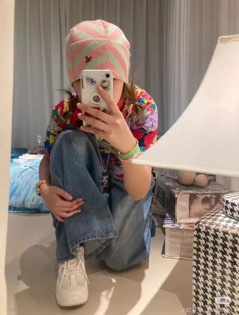 Vivienne Westwood Vivienne Westwood Pink and green striped Saturn knit cap Size ONE SIZE - 4 Thumbnail