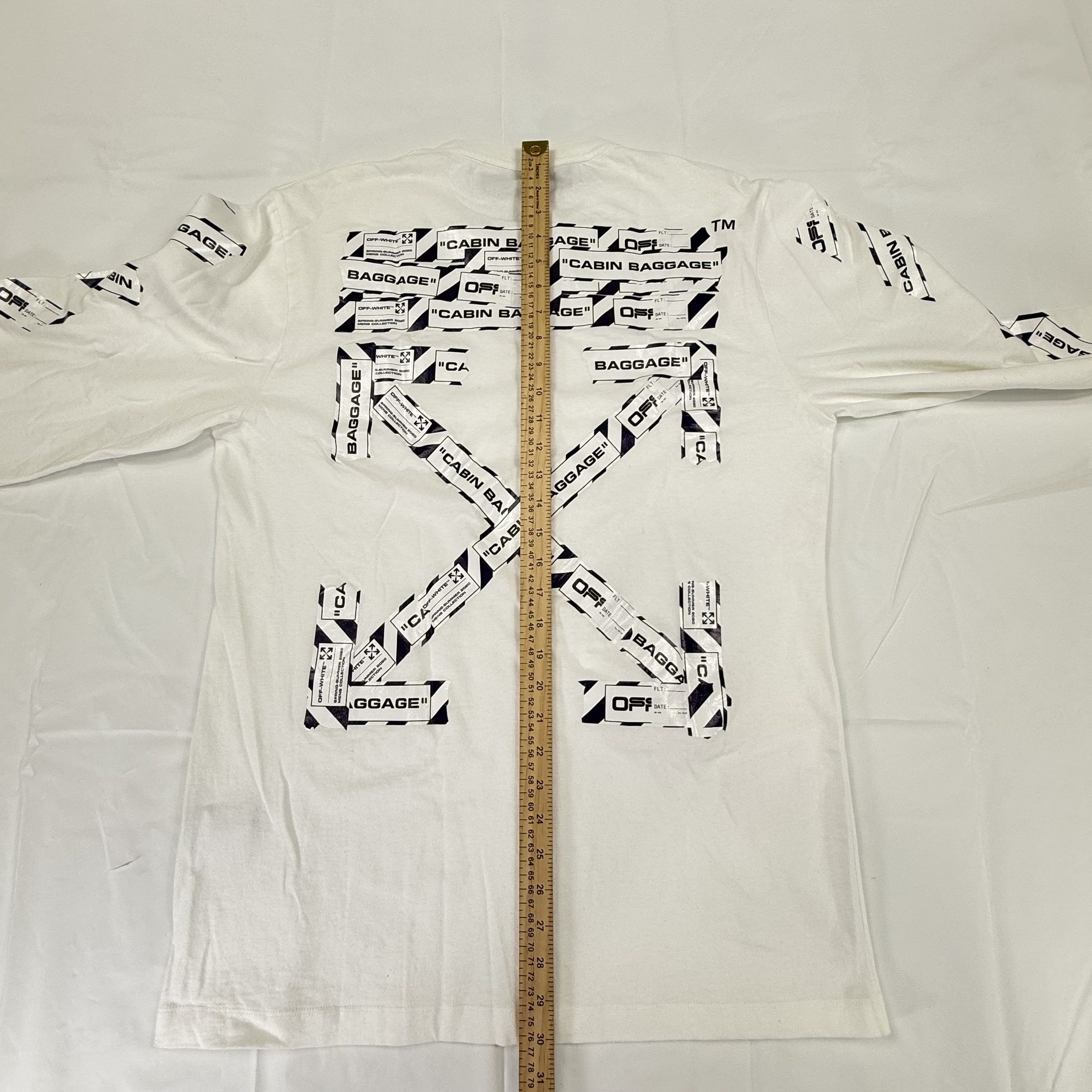 Off-White Off-White Cabin Baggage Long Sleeve T-Shirt White Mens XL Size US XL / EU 56 / 4 - 4 Thumbnail