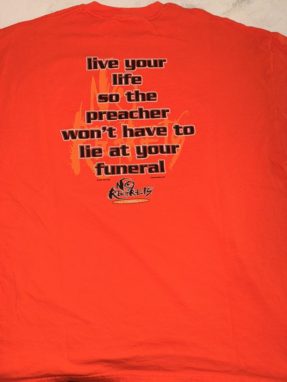 Vintage Y2K No Regrets tee Size US XXL / EU 58 / 5 - 6 Thumbnail