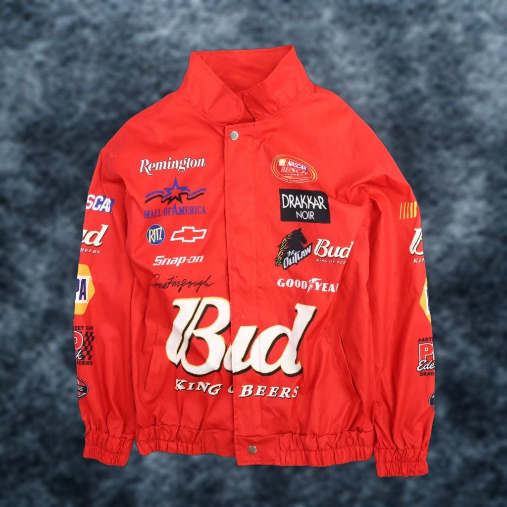 レーシングジャケット　Budweiser King of Beers ジャケット Budweiser Racing King of Beers Bomber Style Leather Jacket