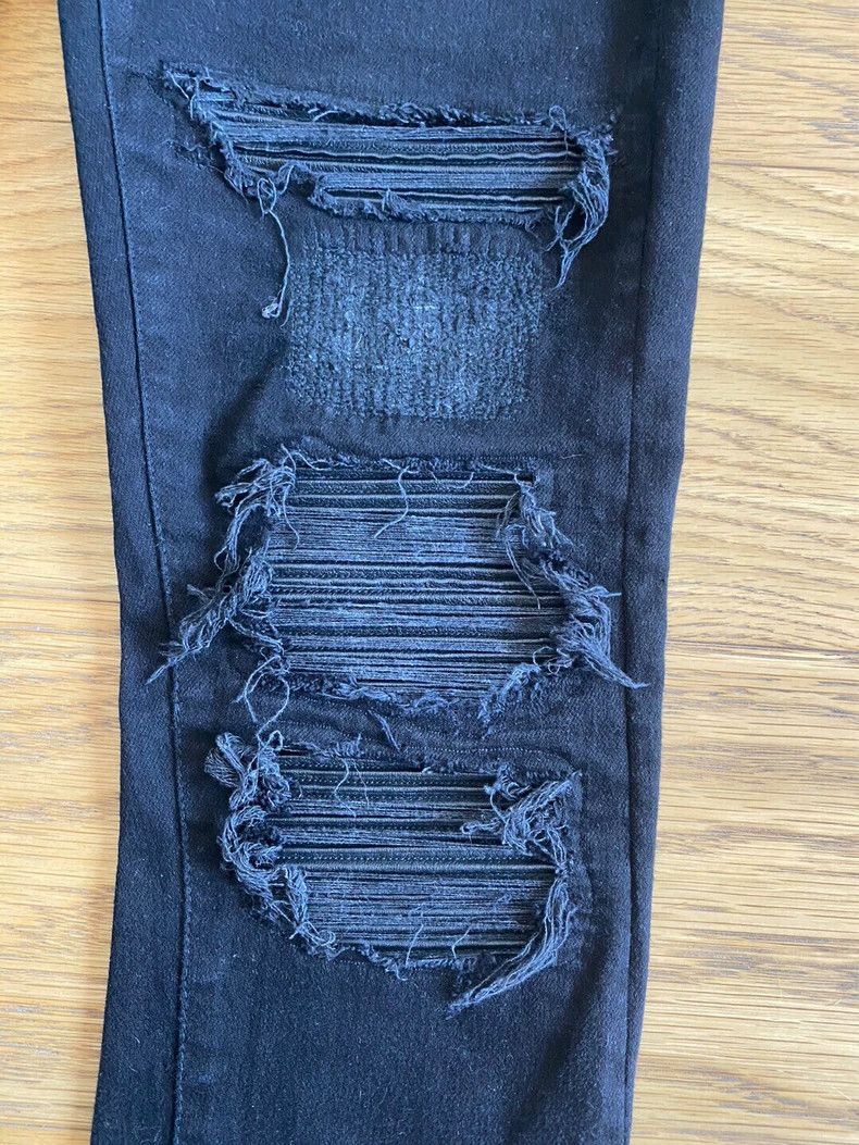Amiri Amiri 15aw old model MX1 black leather patched denim pants Size US 30 / EU 46 - 3 Thumbnail